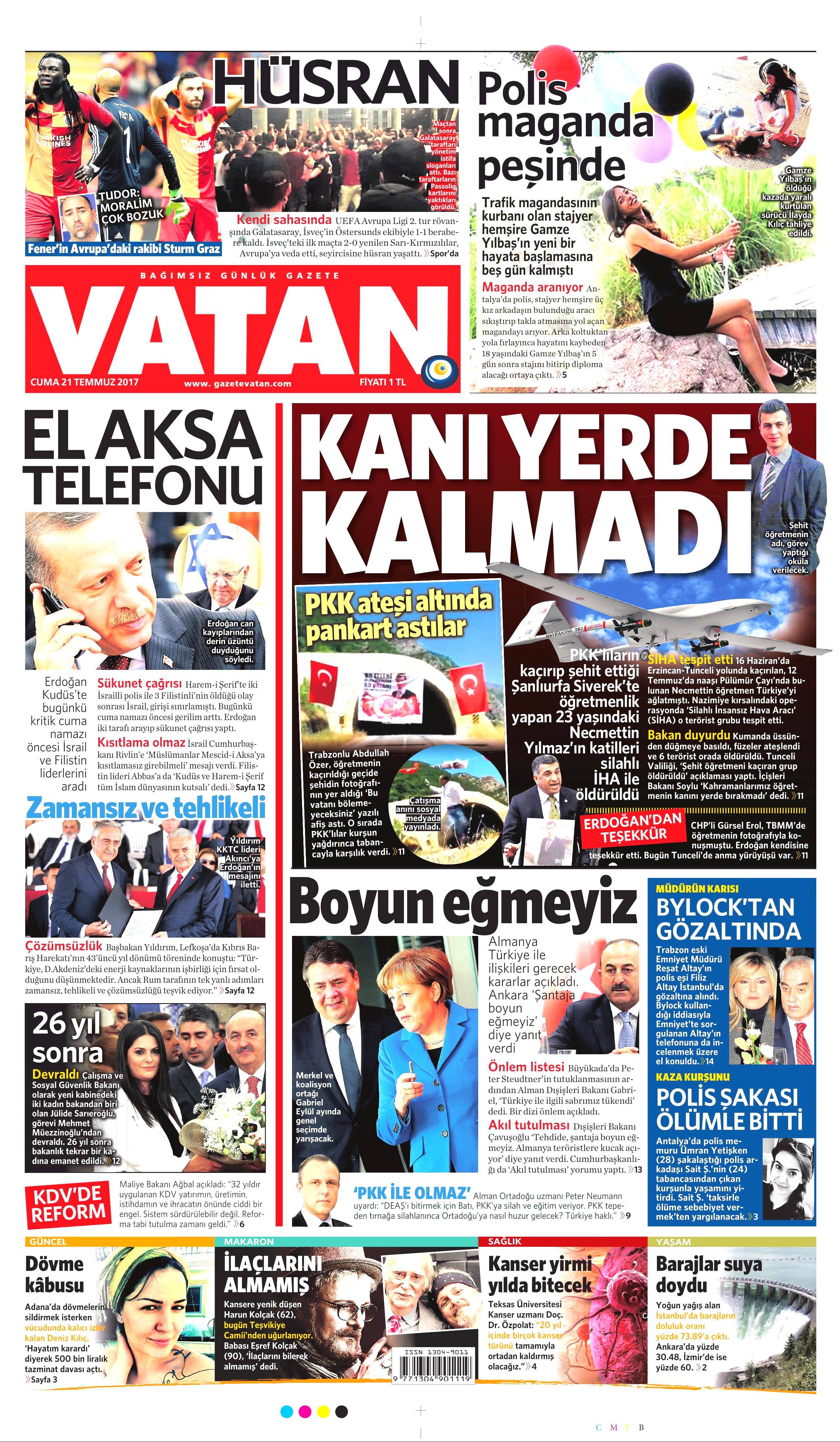 21 Temmuz 2017 gazete manşetleri - 25