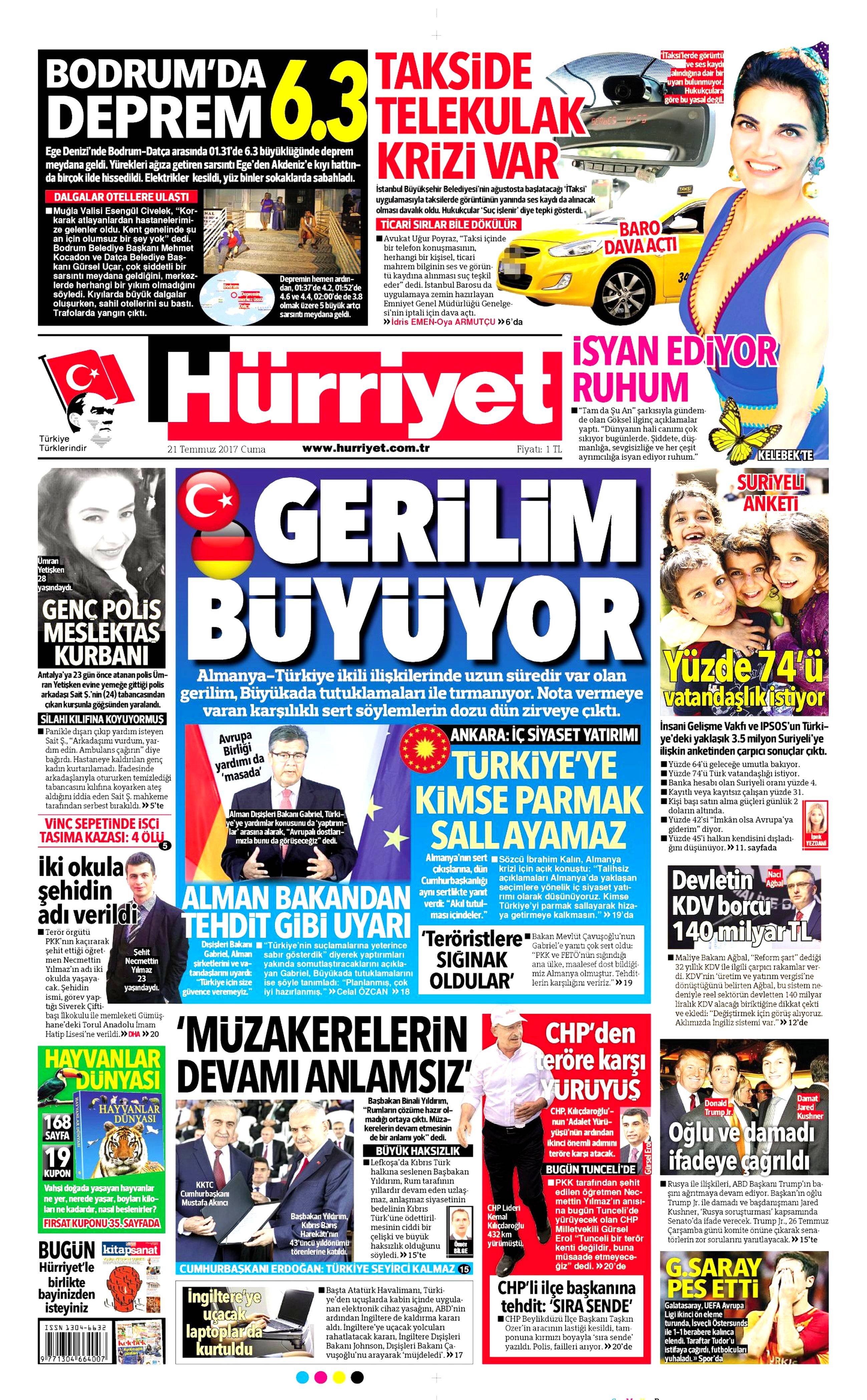21 Temmuz 2017 gazete manşetleri - 10