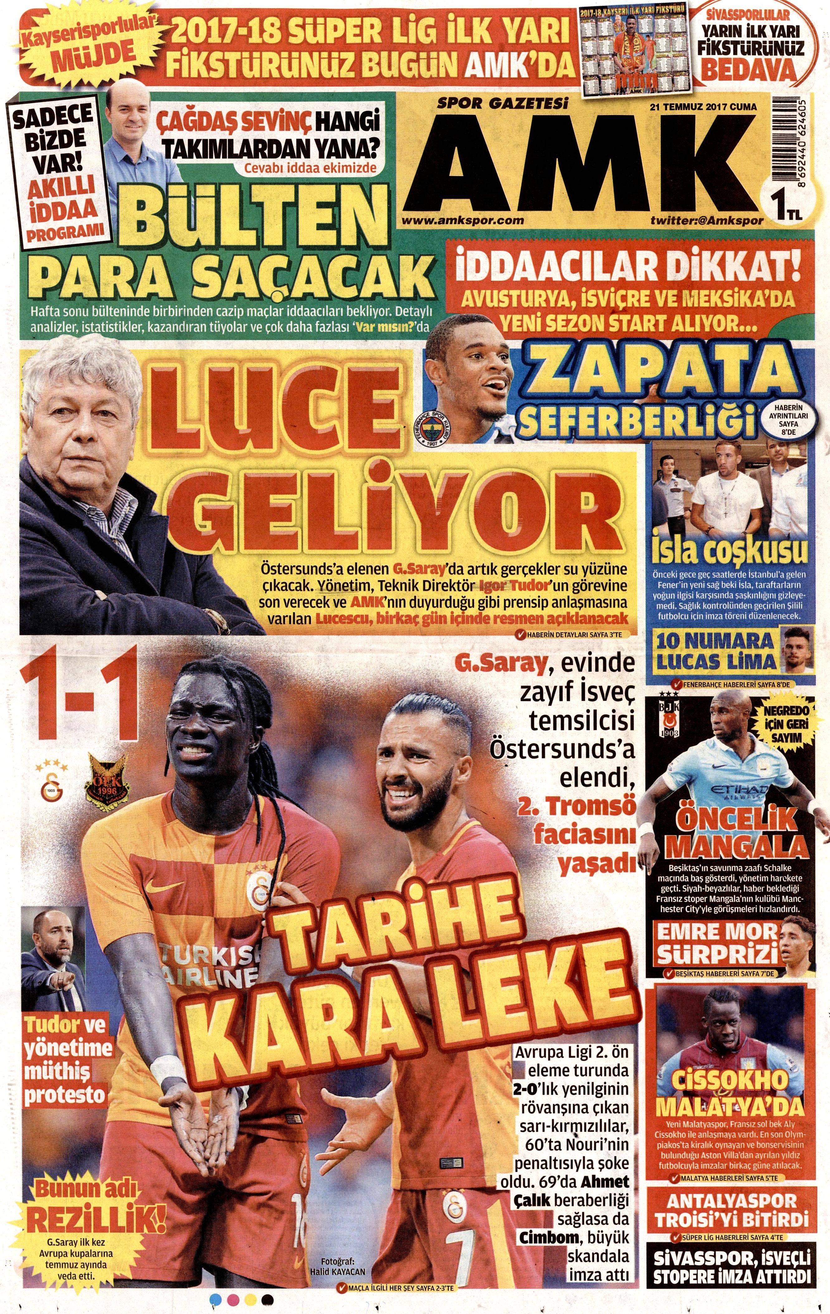 21 Temmuz 2017 gazete manşetleri - 34