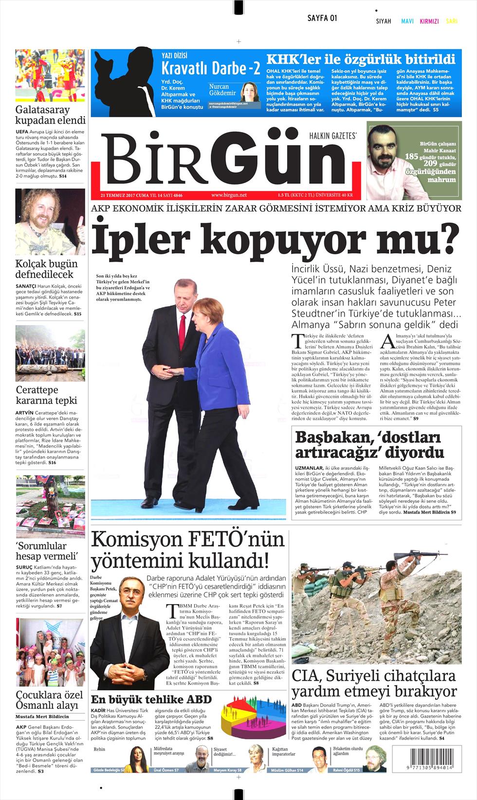 21 Temmuz 2017 gazete manşetleri - 37