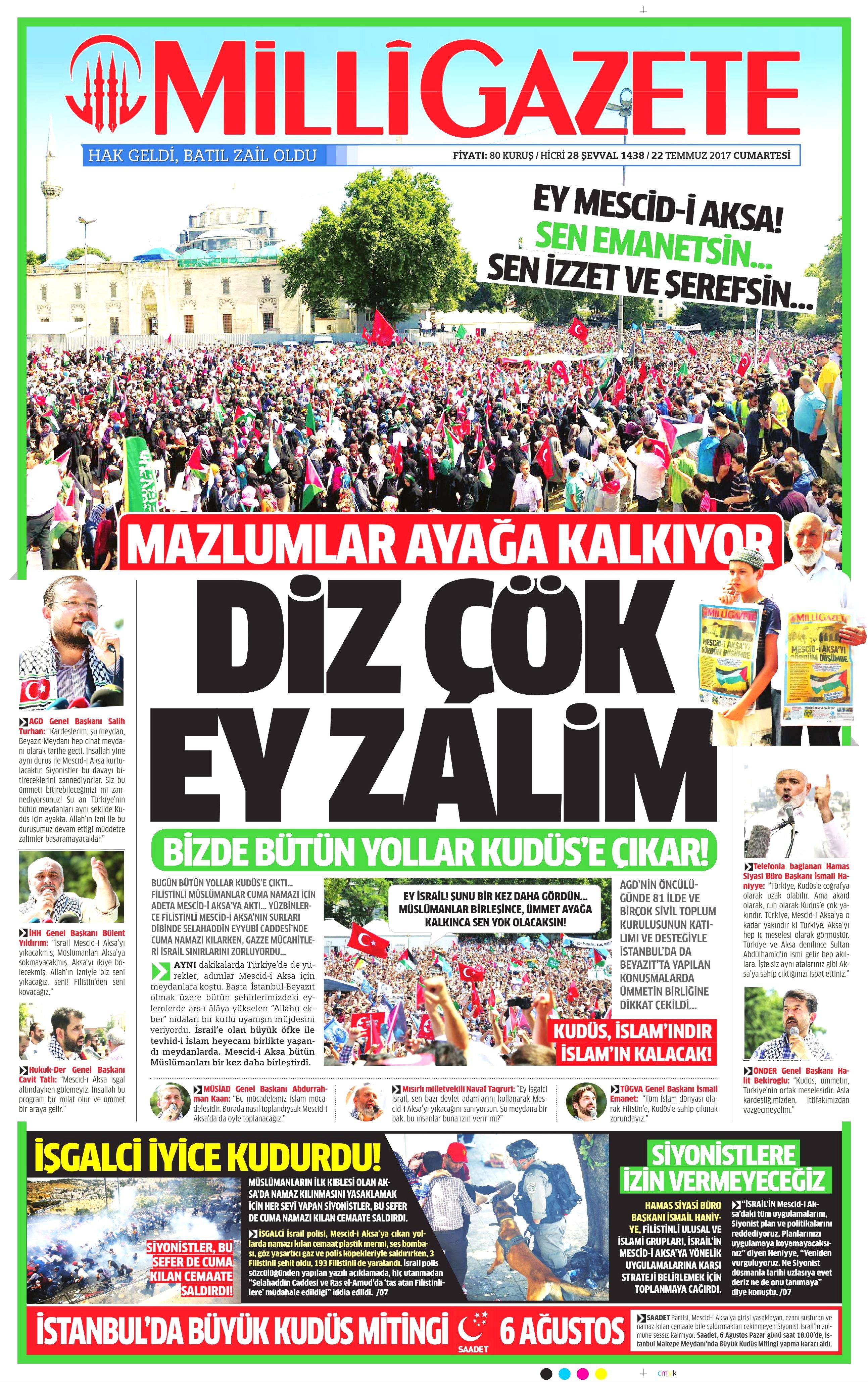 22 Temmuz 2017 gazete manşetleri - 16