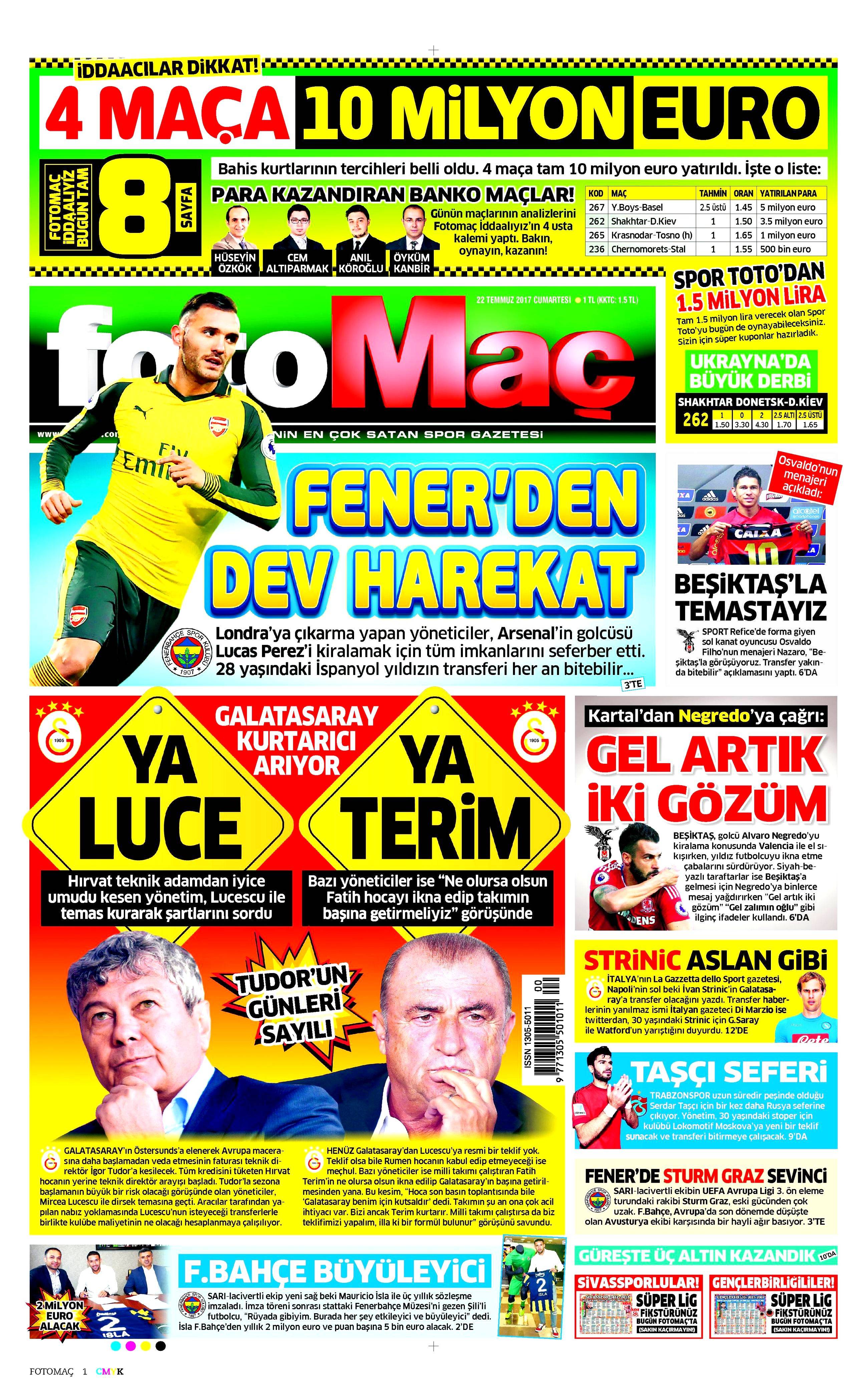 22 Temmuz 2017 gazete manşetleri - 34