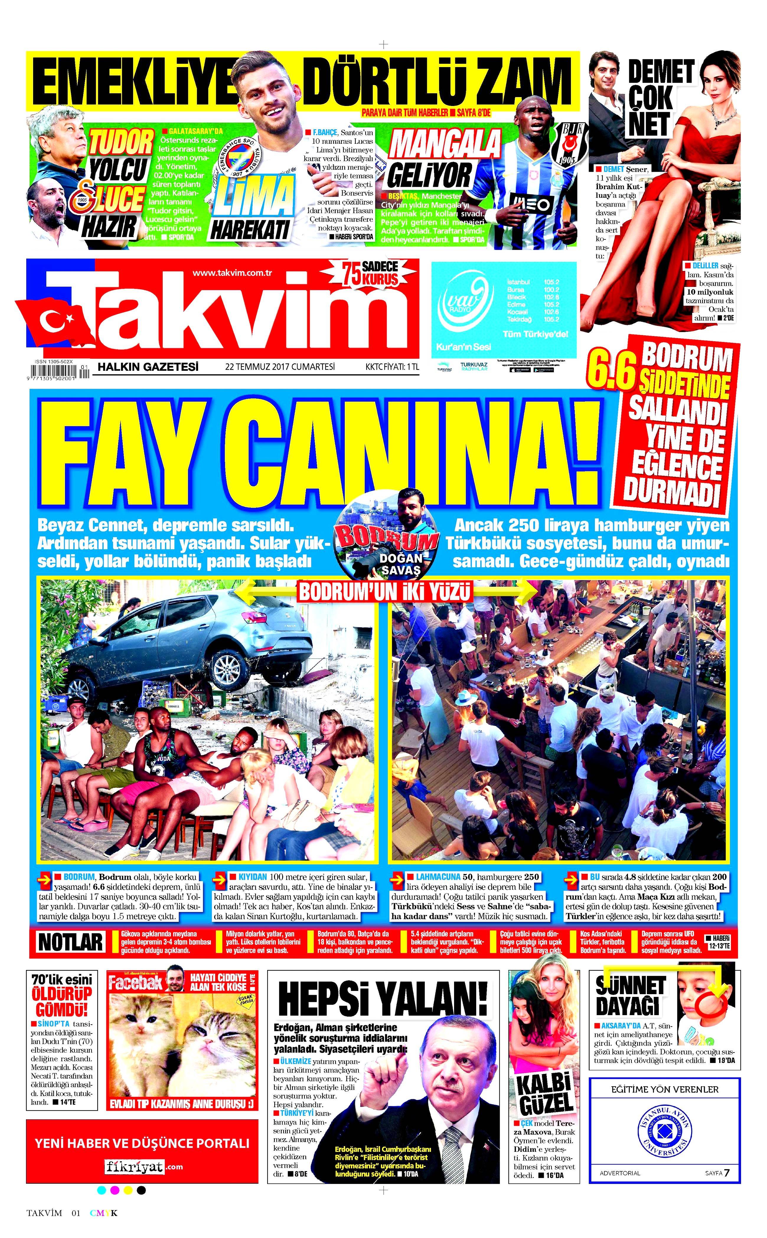 22 Temmuz 2017 gazete manşetleri - 24