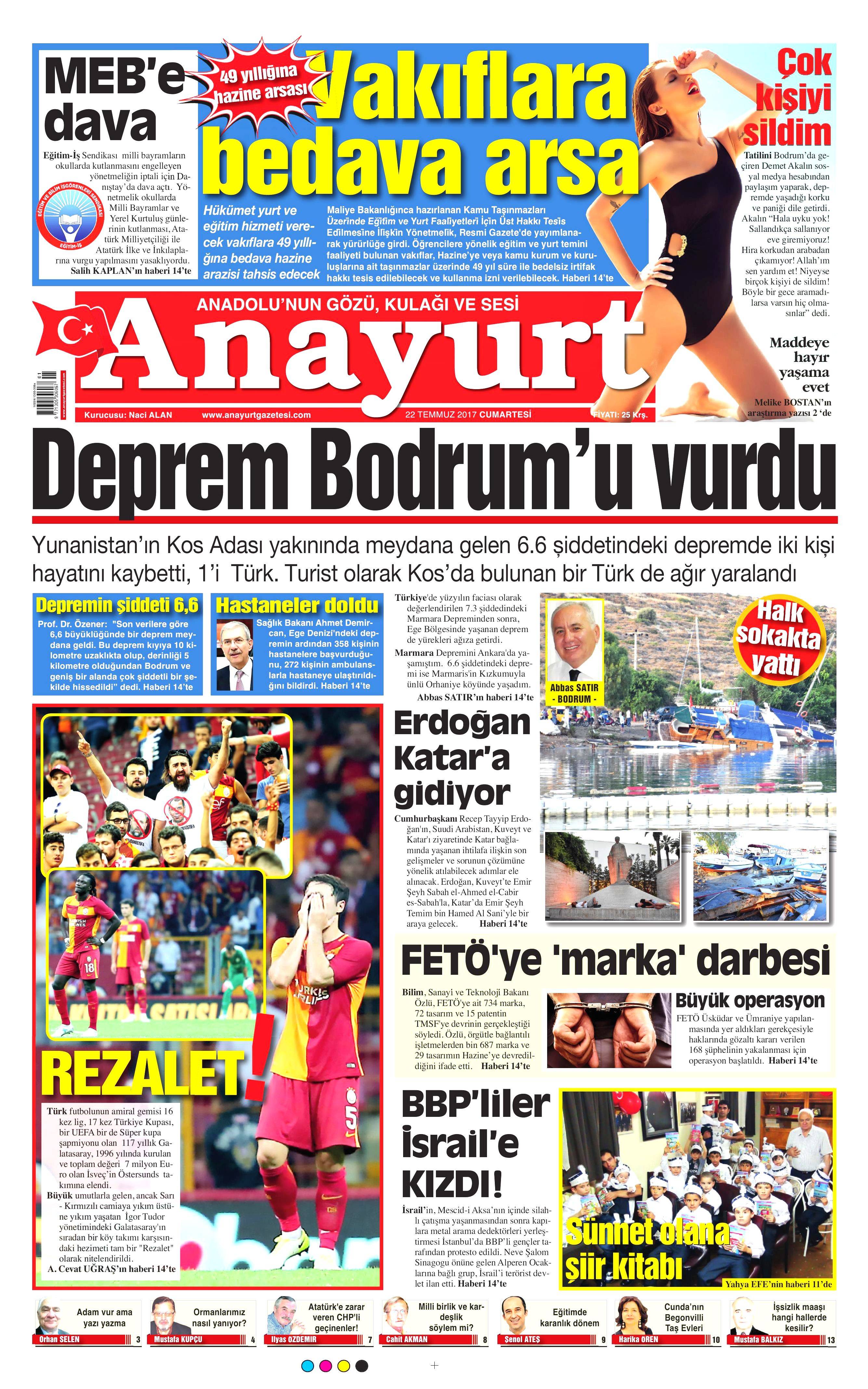 22 Temmuz 2017 gazete manşetleri - 2