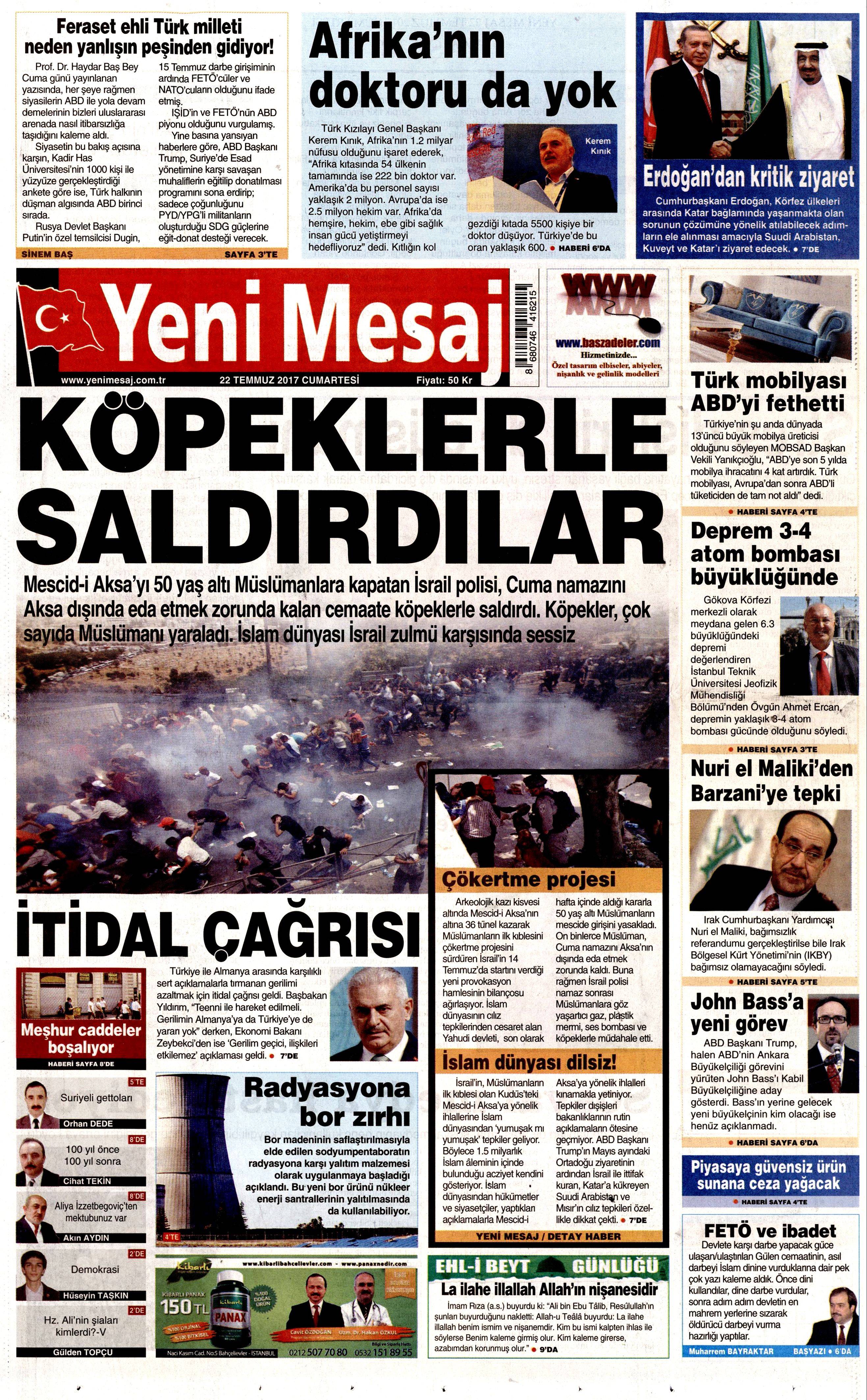 22 Temmuz 2017 gazete manşetleri - 26