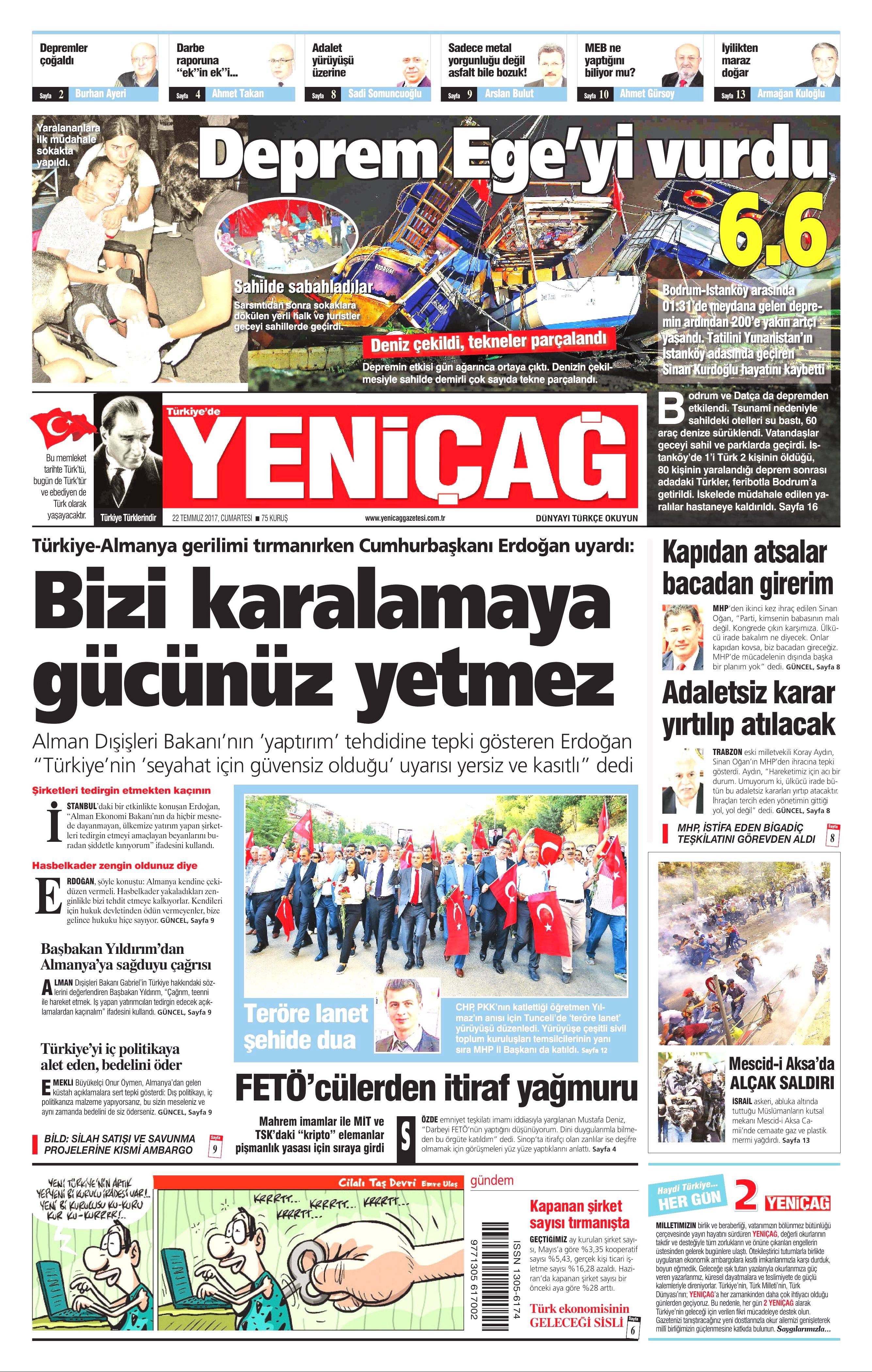 22 Temmuz 2017 gazete manşetleri - 27