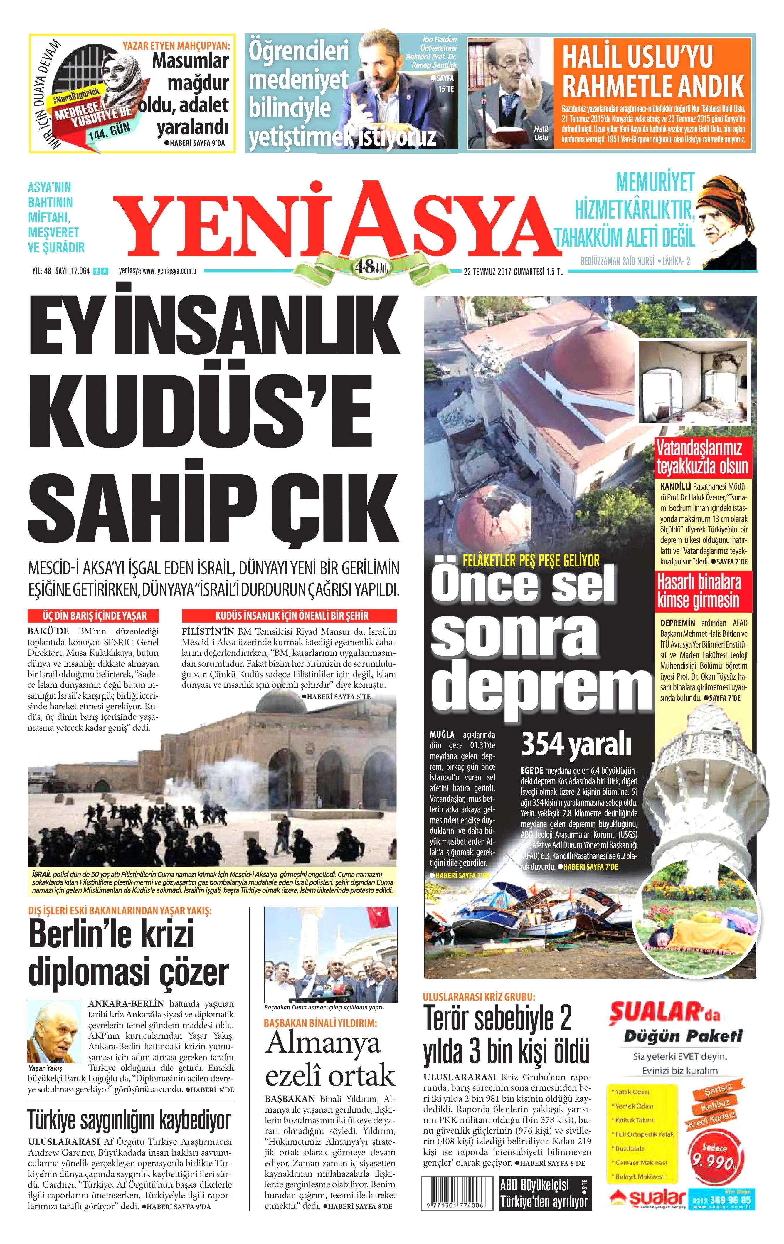 22 Temmuz 2017 gazete manşetleri - 28