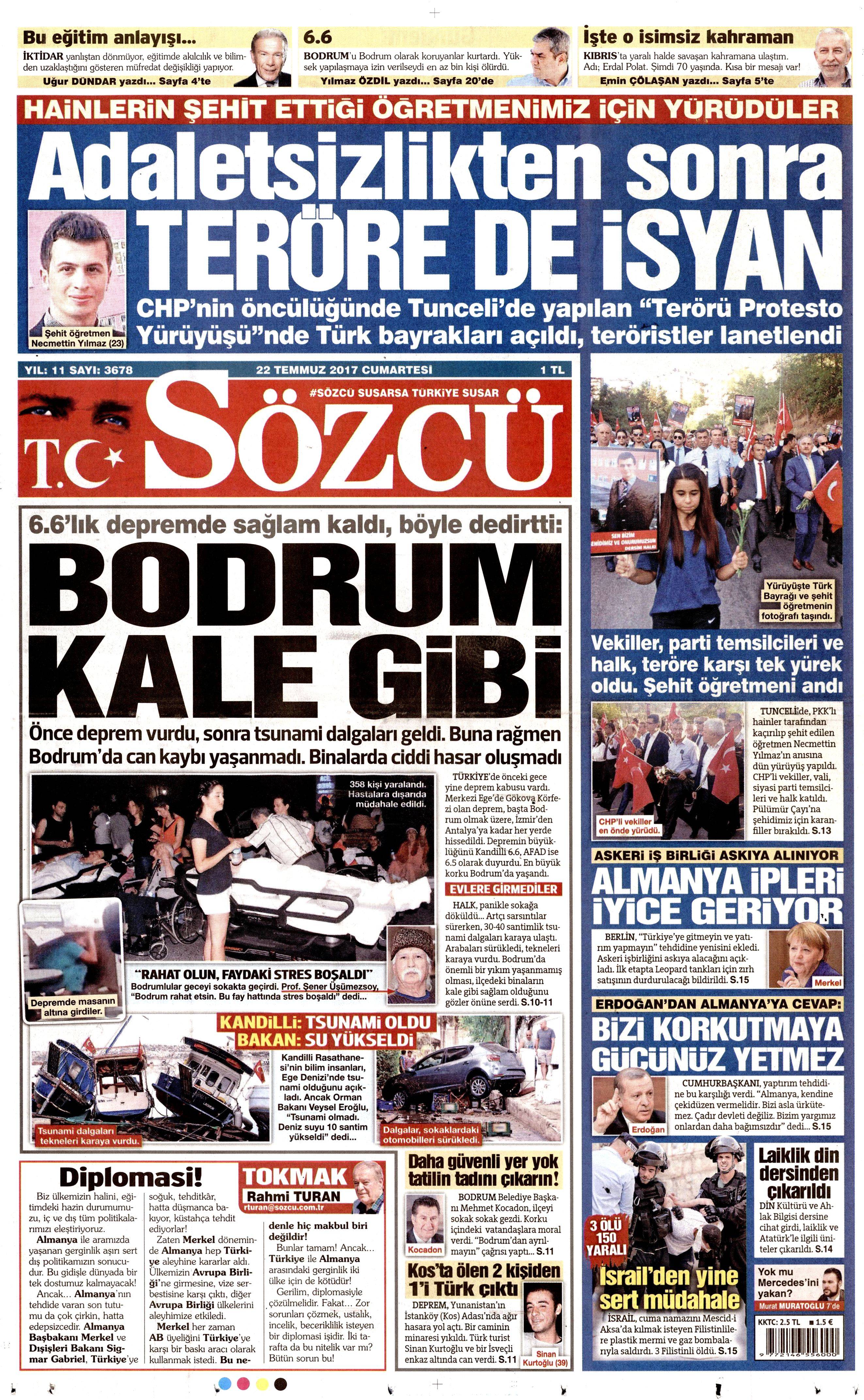 22 Temmuz 2017 gazete manşetleri - 21