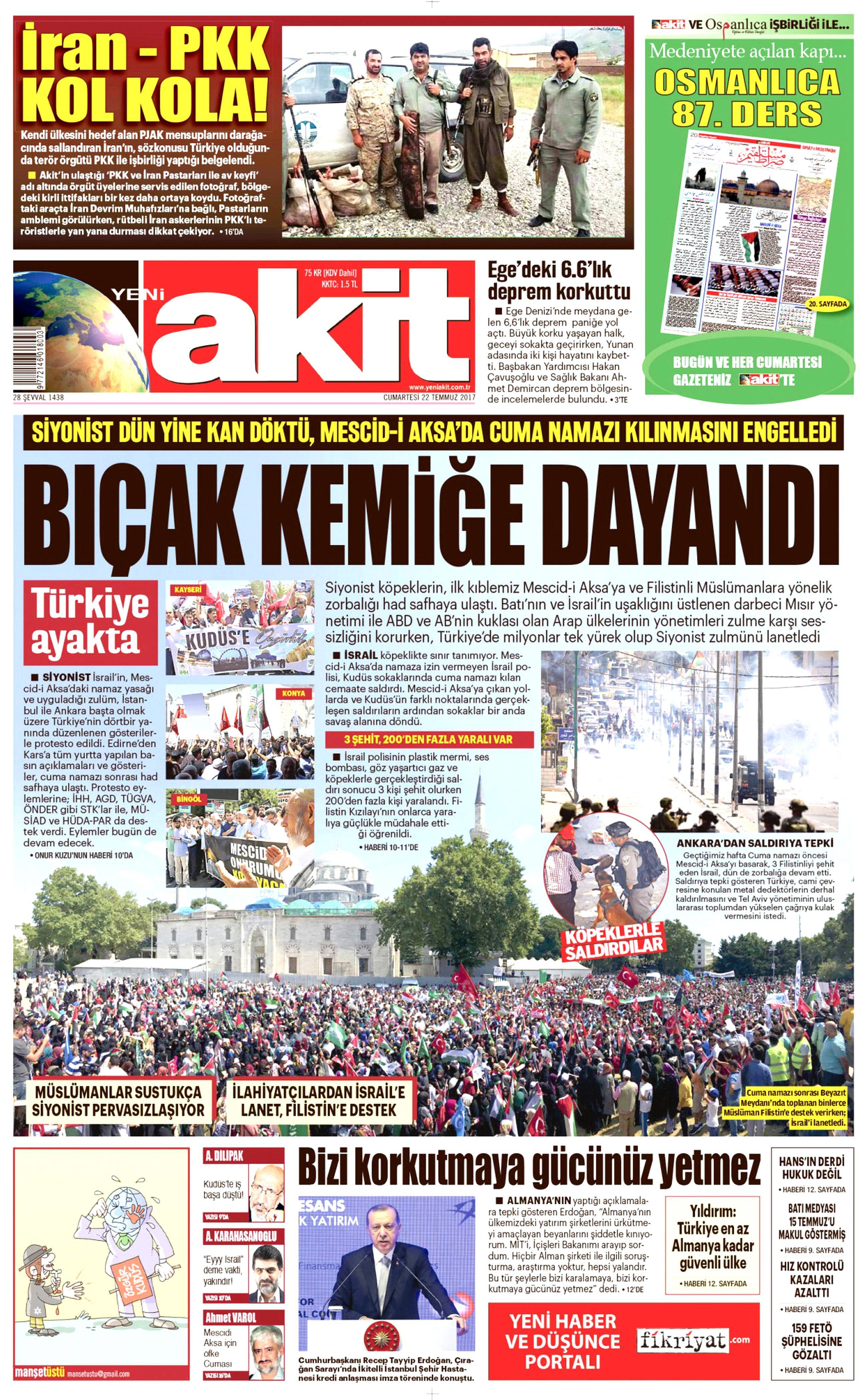 22 Temmuz 2017 gazete manşetleri - 3