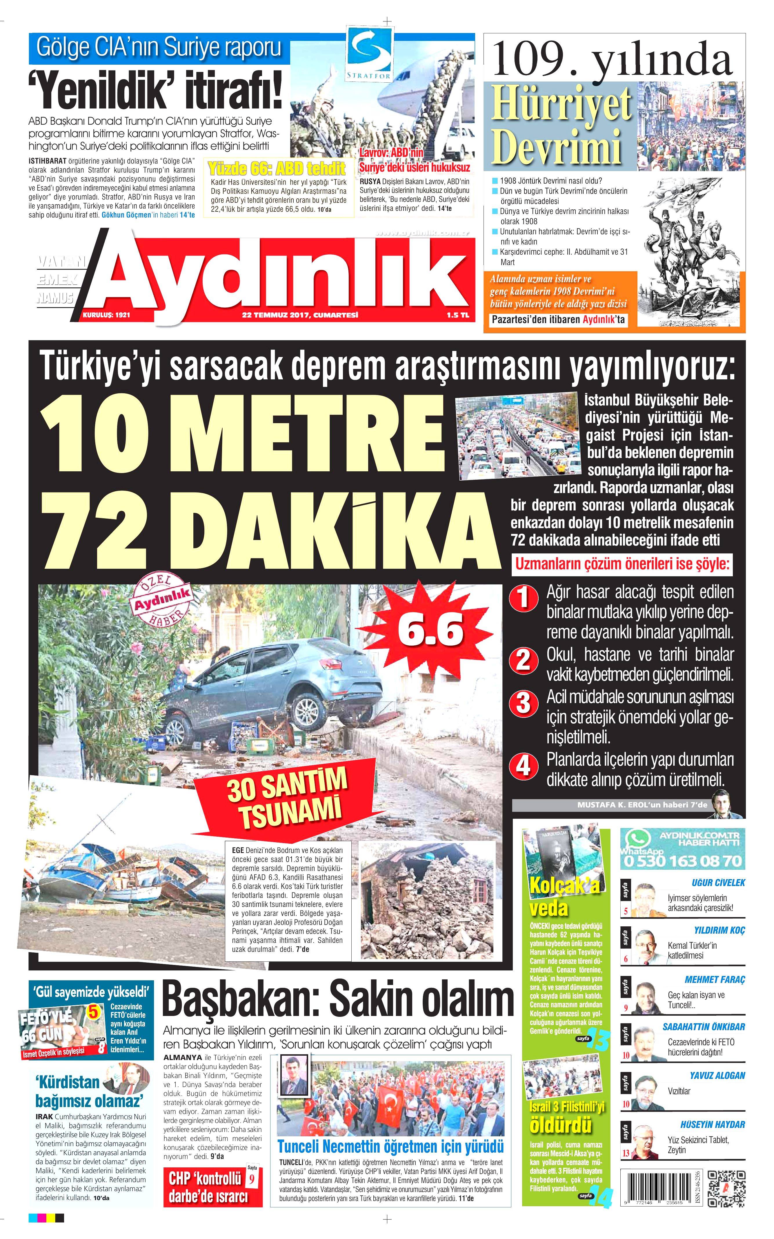 22 Temmuz 2017 gazete manşetleri - 36