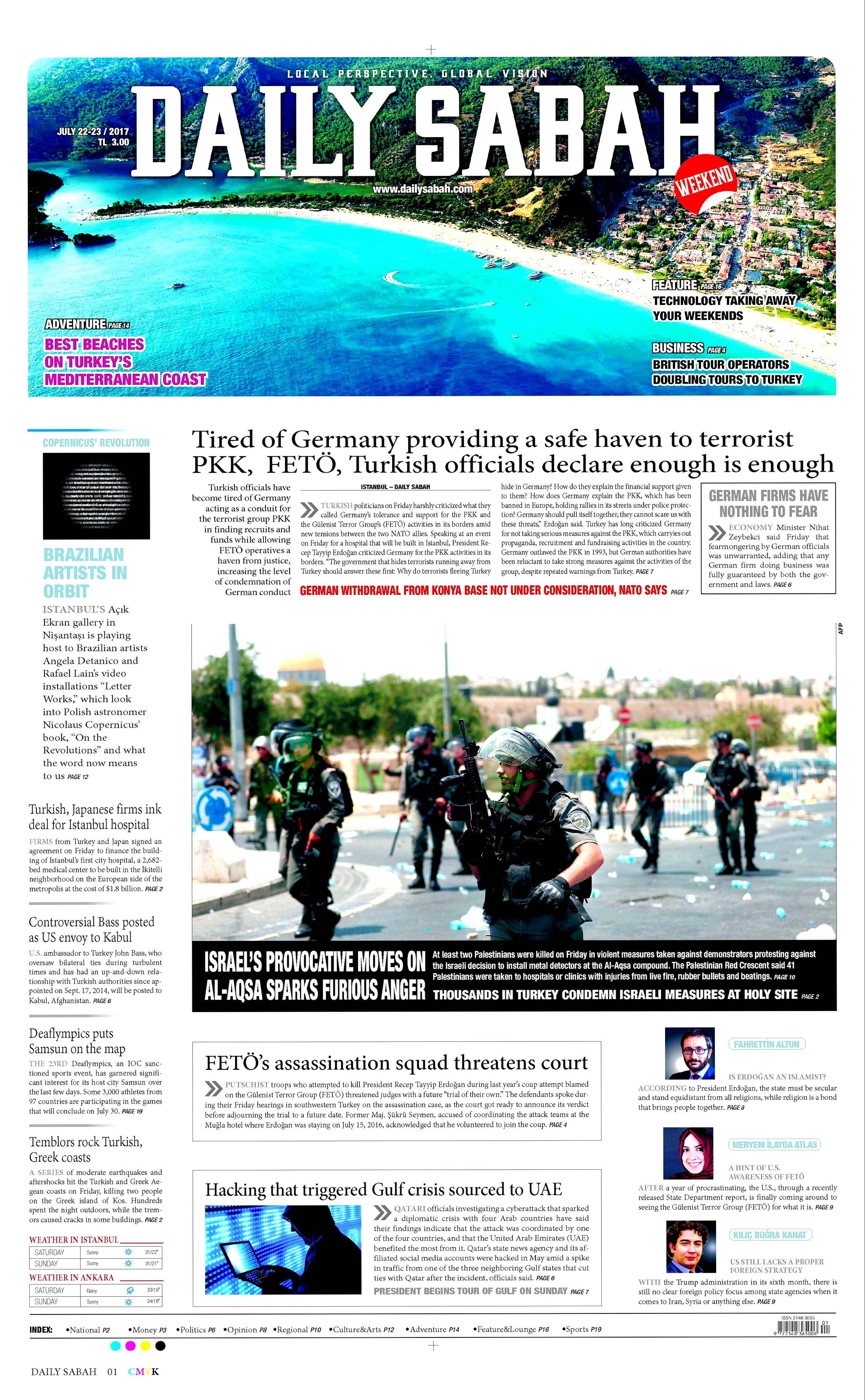 22 Temmuz 2017 gazete manşetleri - 7