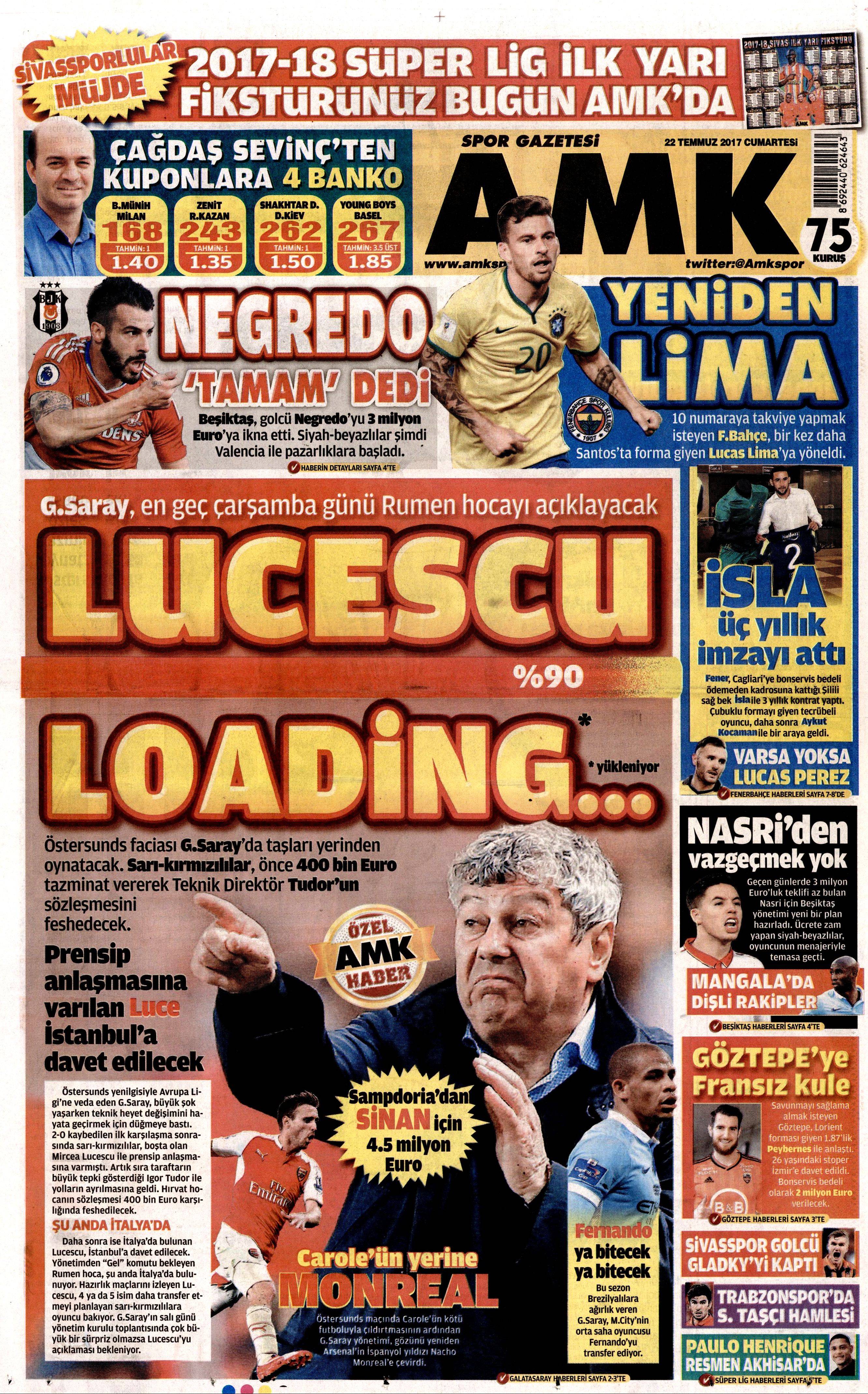 22 Temmuz 2017 gazete manşetleri - 35