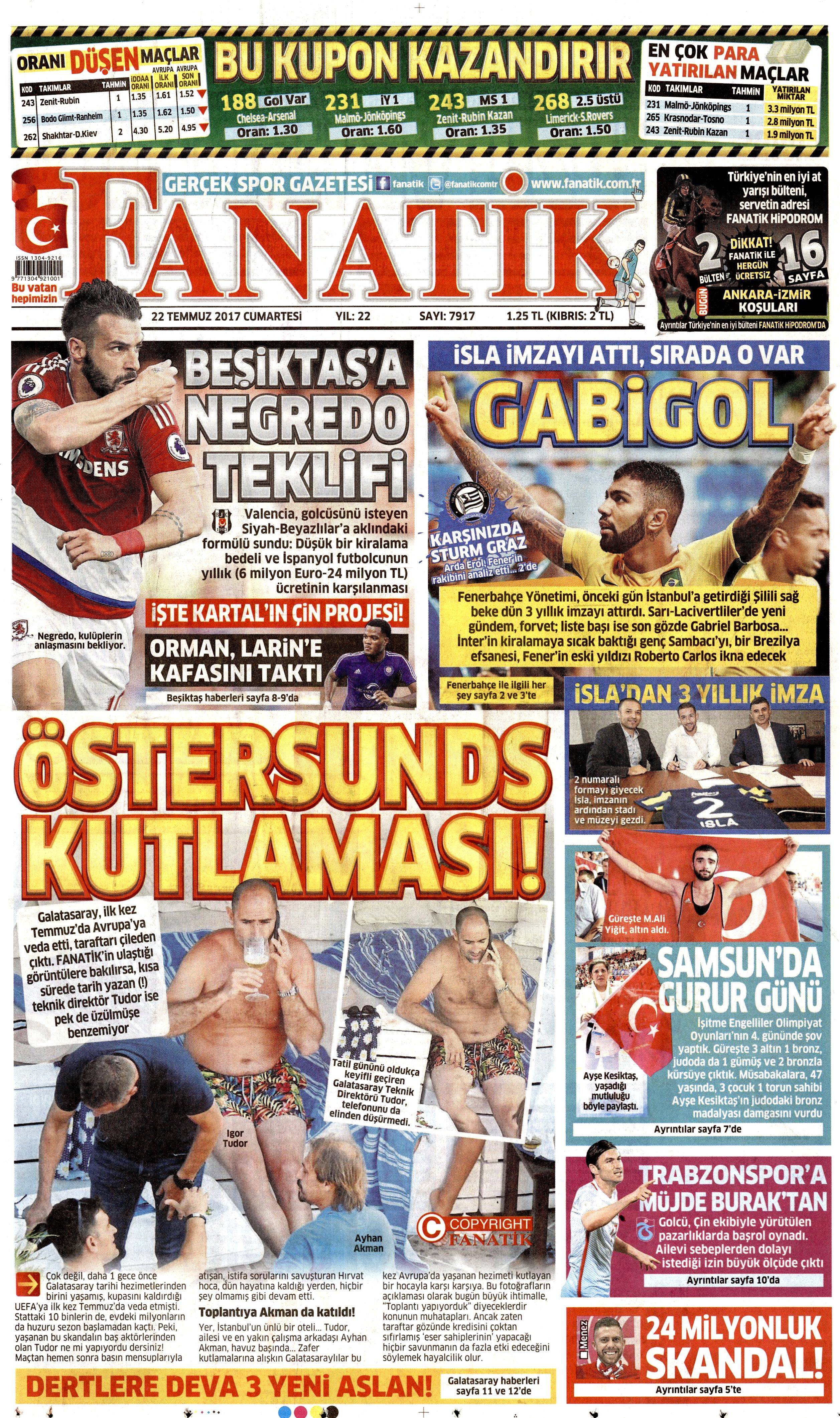 22 Temmuz 2017 gazete manşetleri - 33