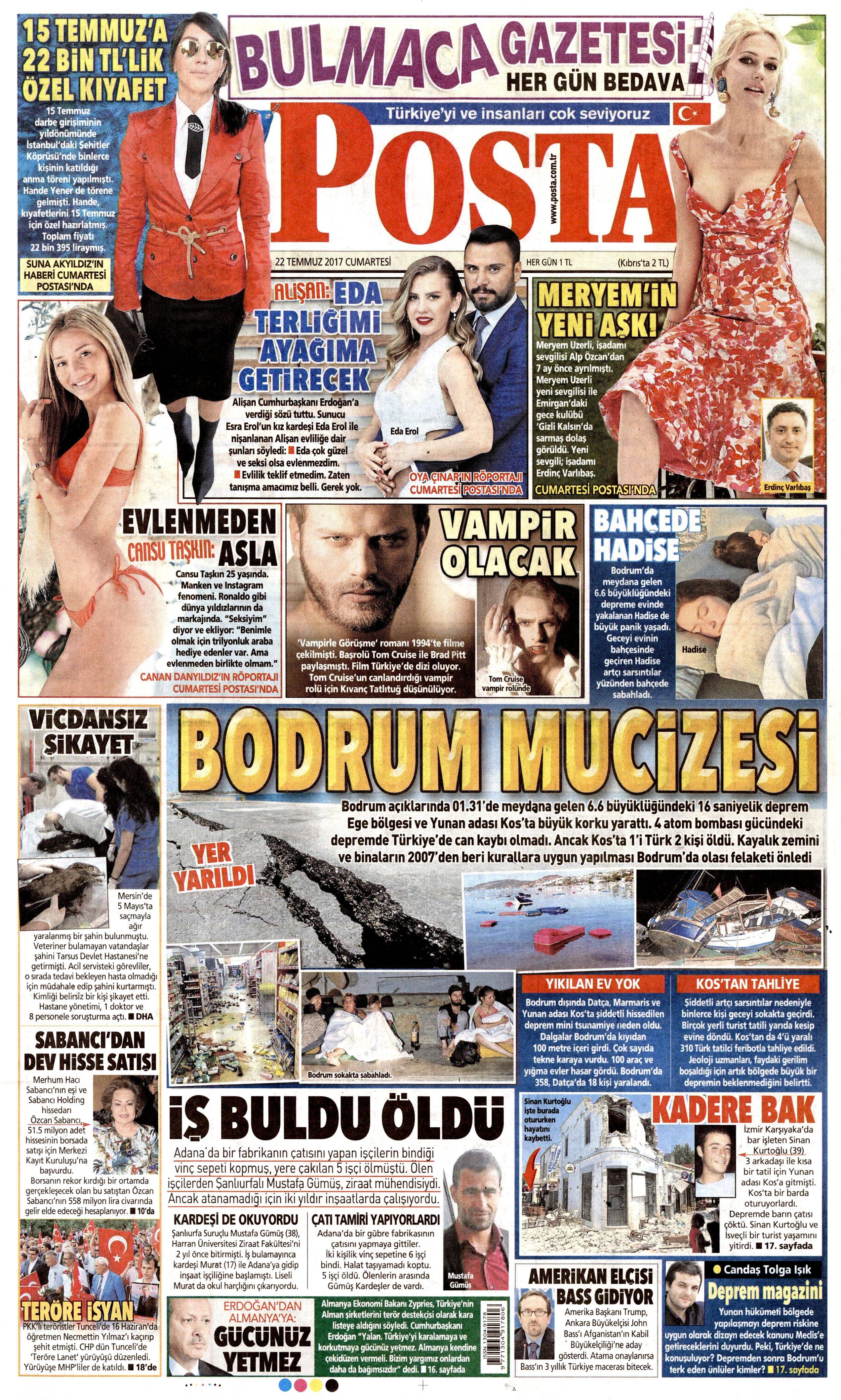 22 Temmuz 2017 gazete manşetleri - 19