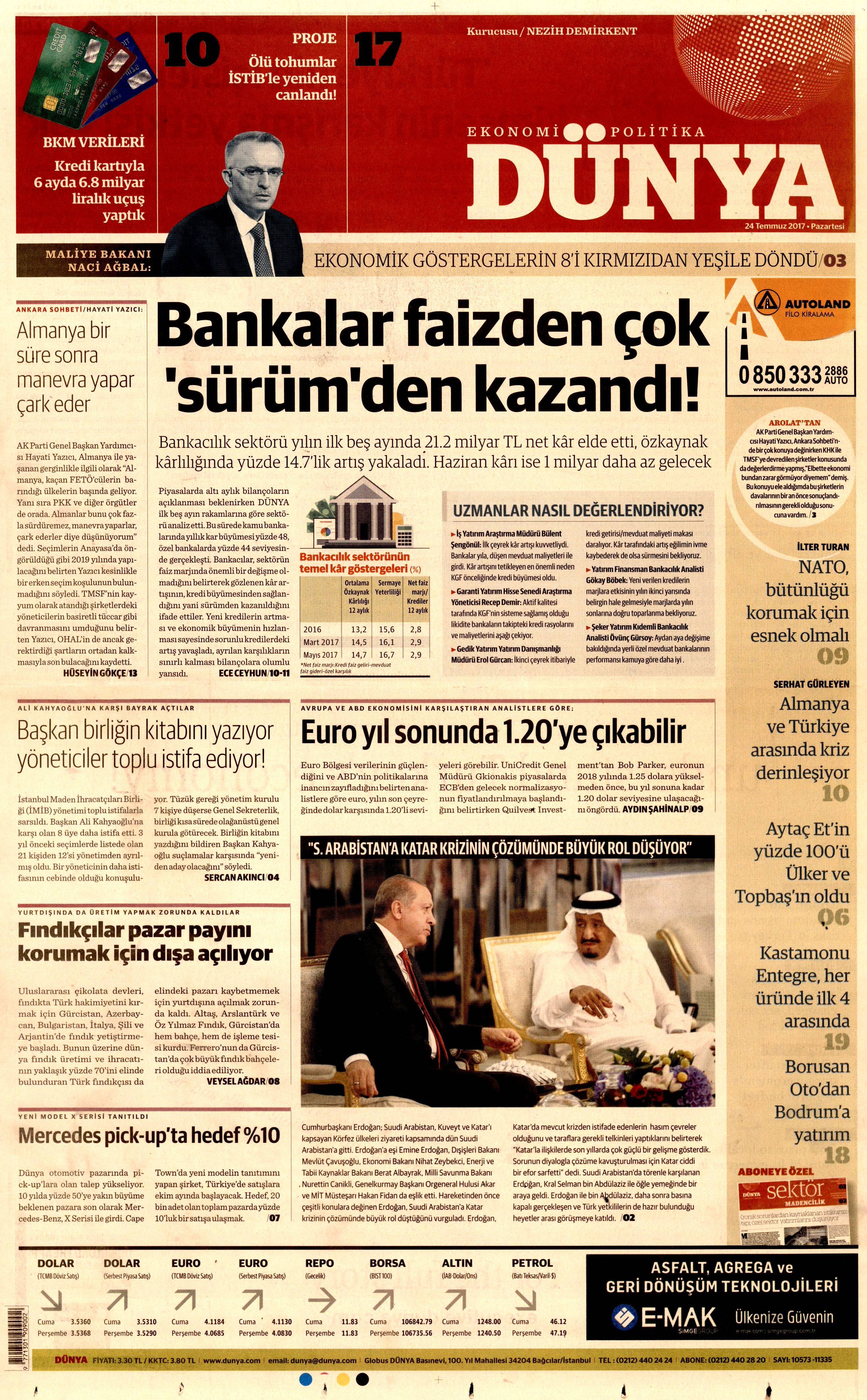 24 Temmuz 2017 gazete manşetleri - 6