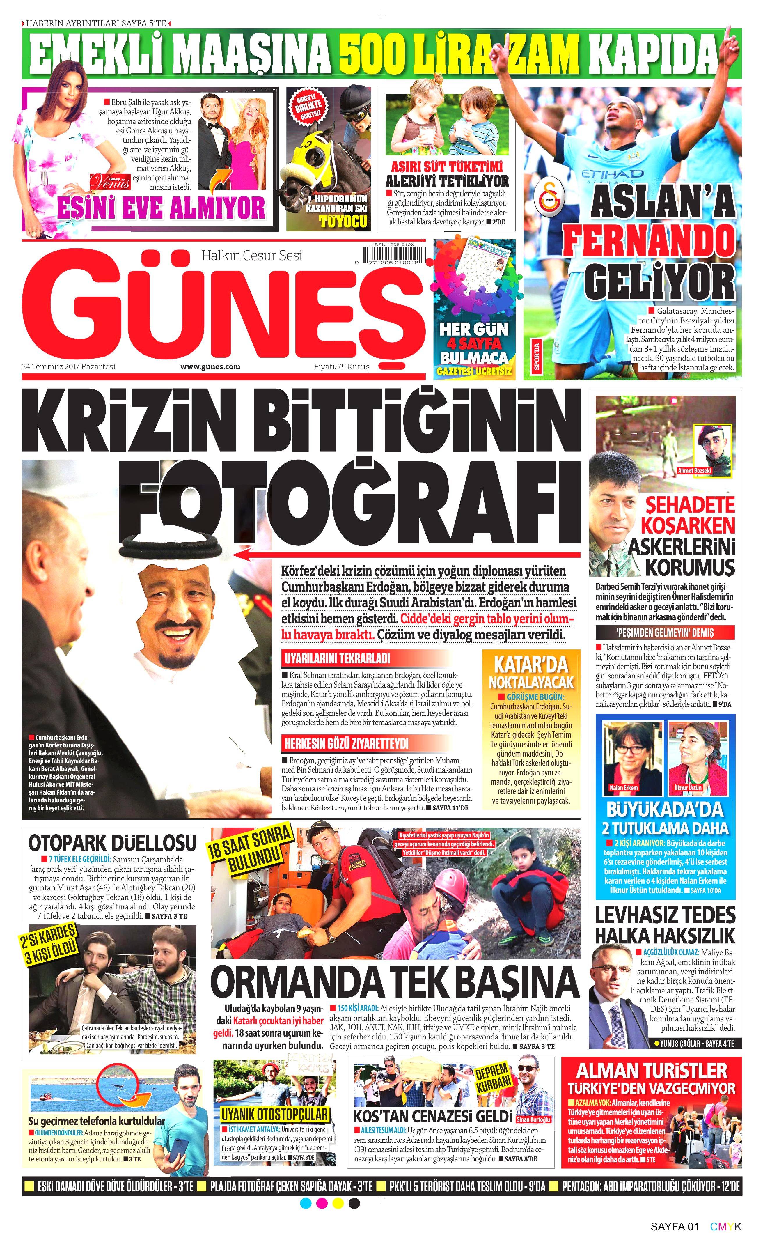 24 Temmuz 2017 gazete manşetleri - 8