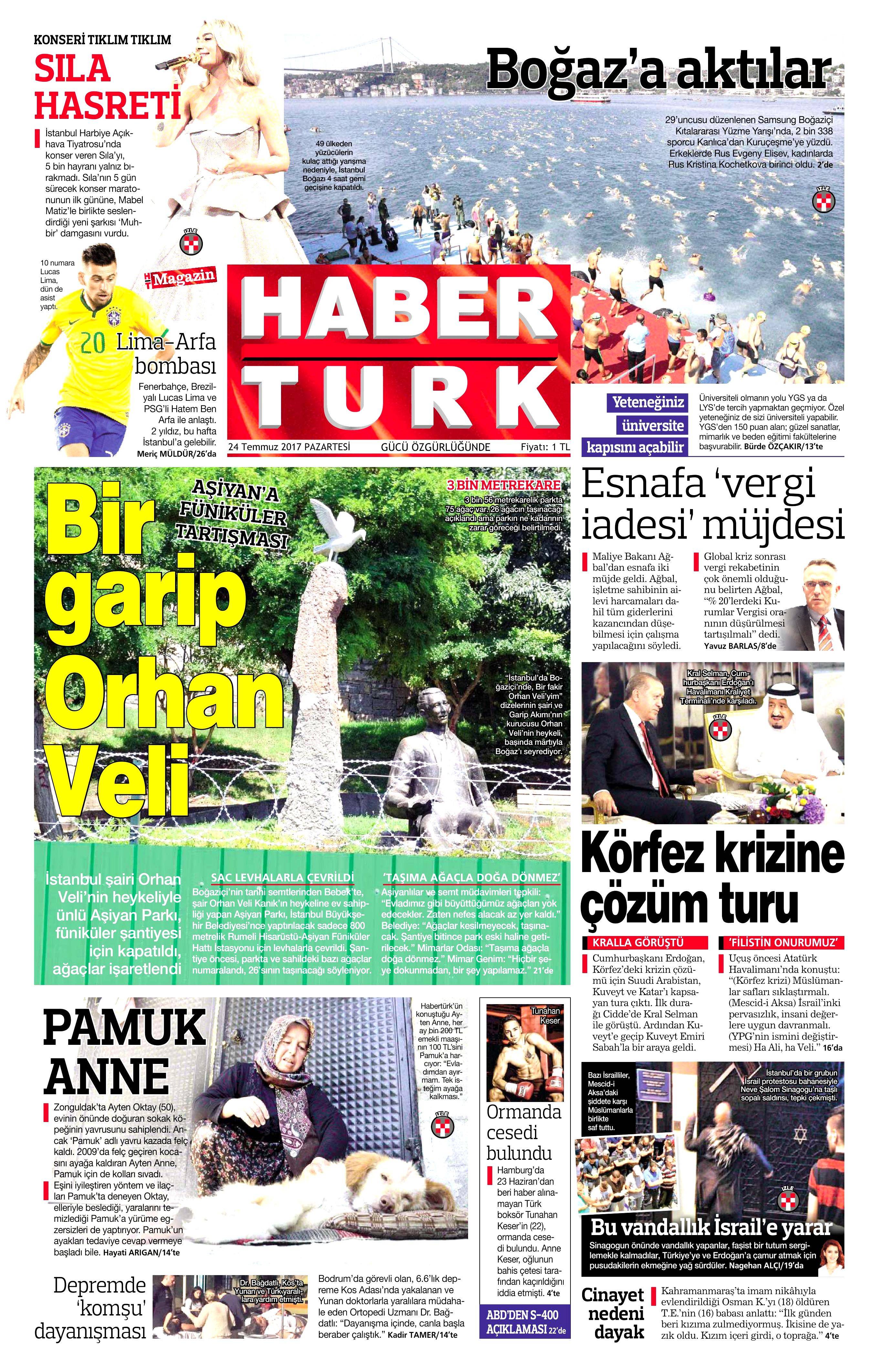 24 Temmuz 2017 gazete manşetleri - 9