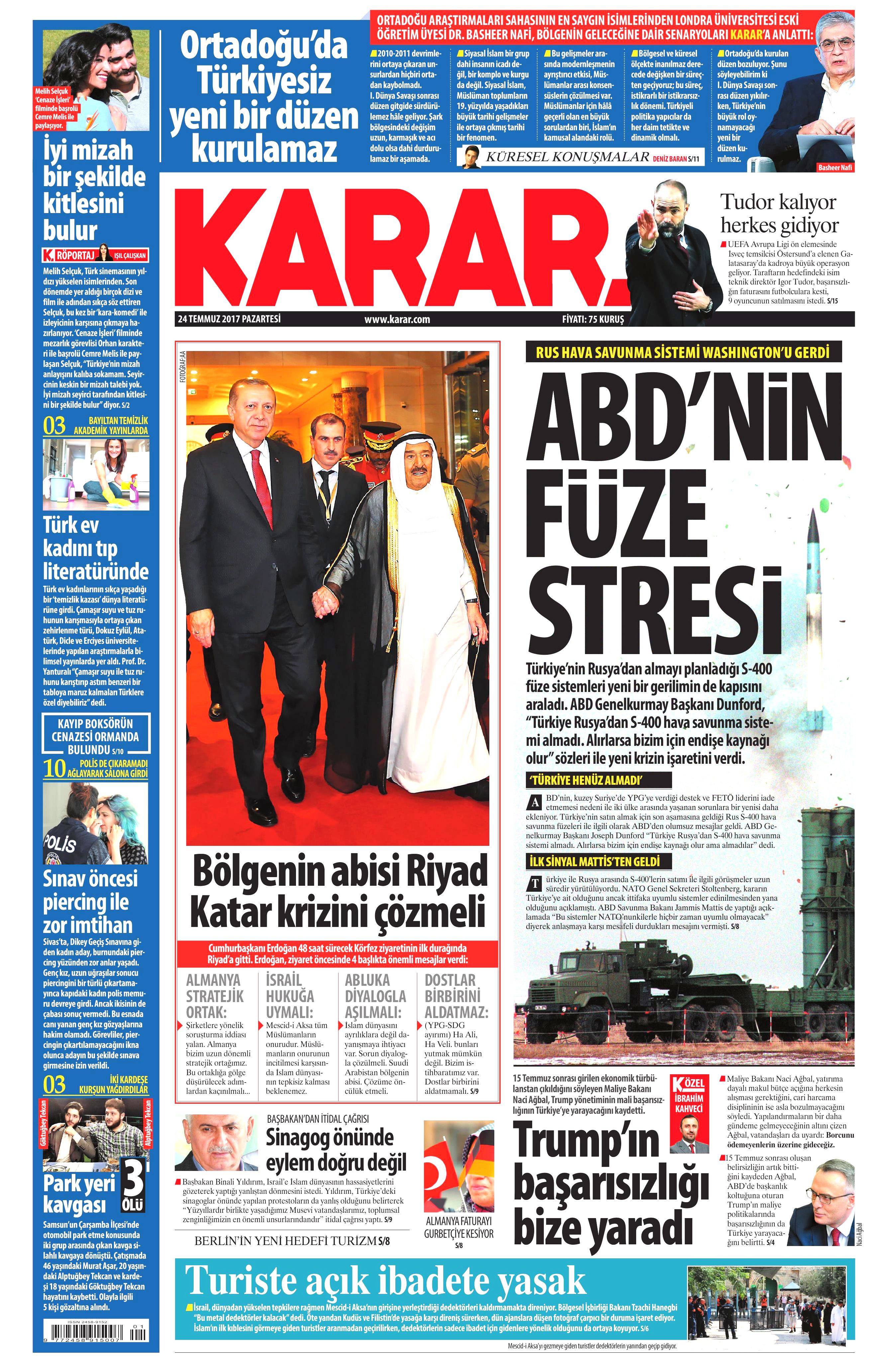 24 Temmuz 2017 gazete manşetleri - 13