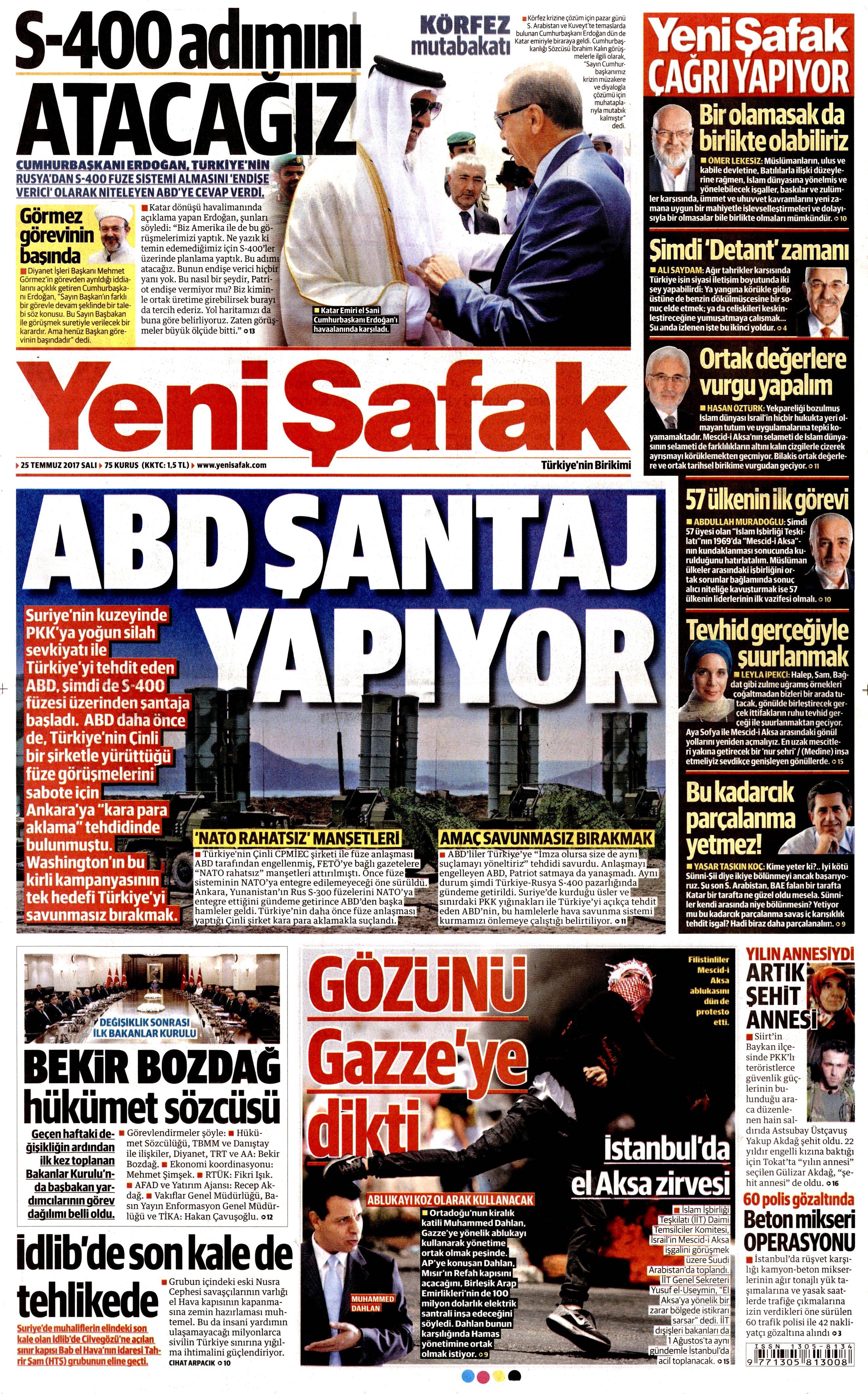 25 Temmuz 2017 gazete manşetleri - 173