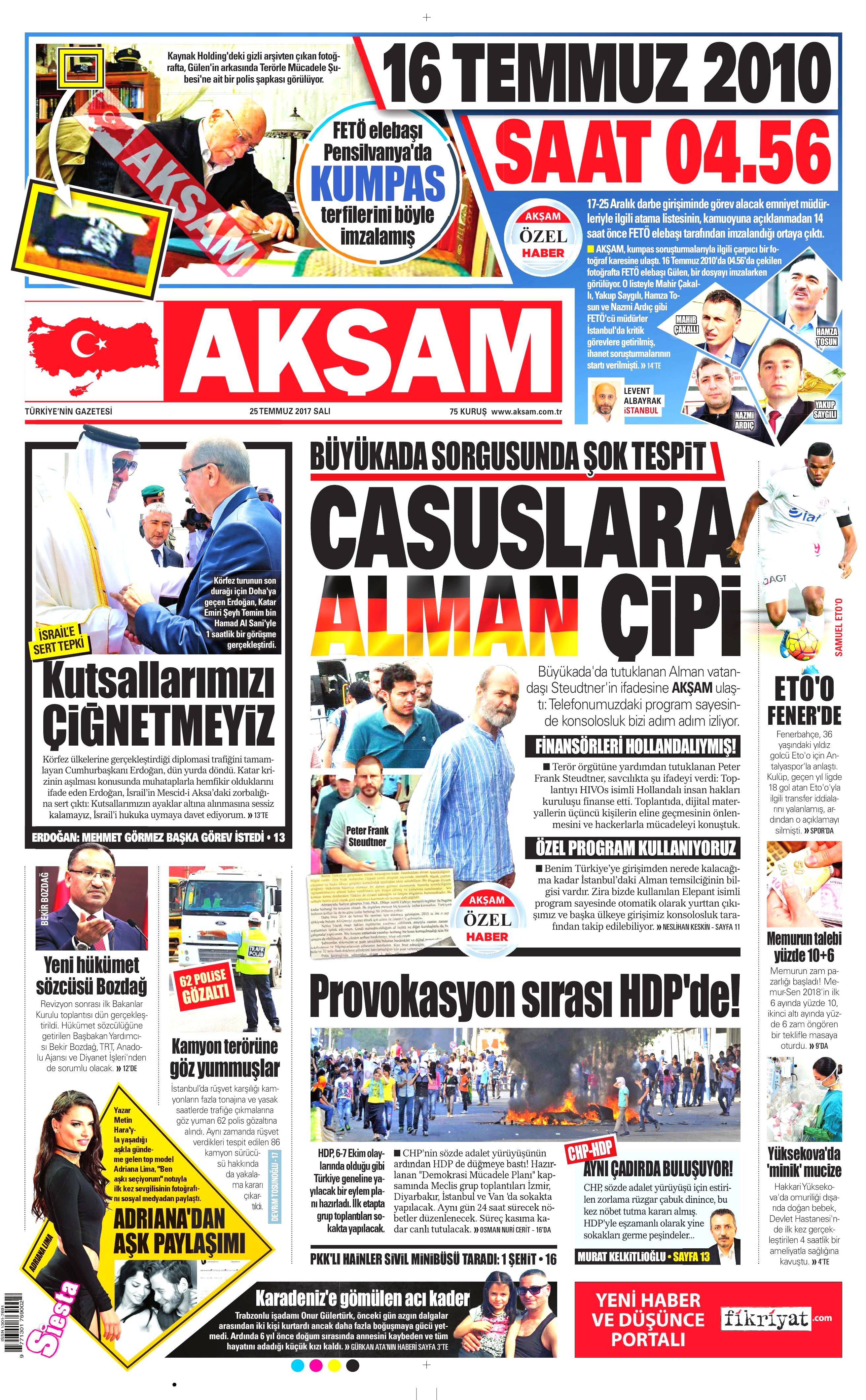 25 Temmuz 2017 gazete manşetleri - 138