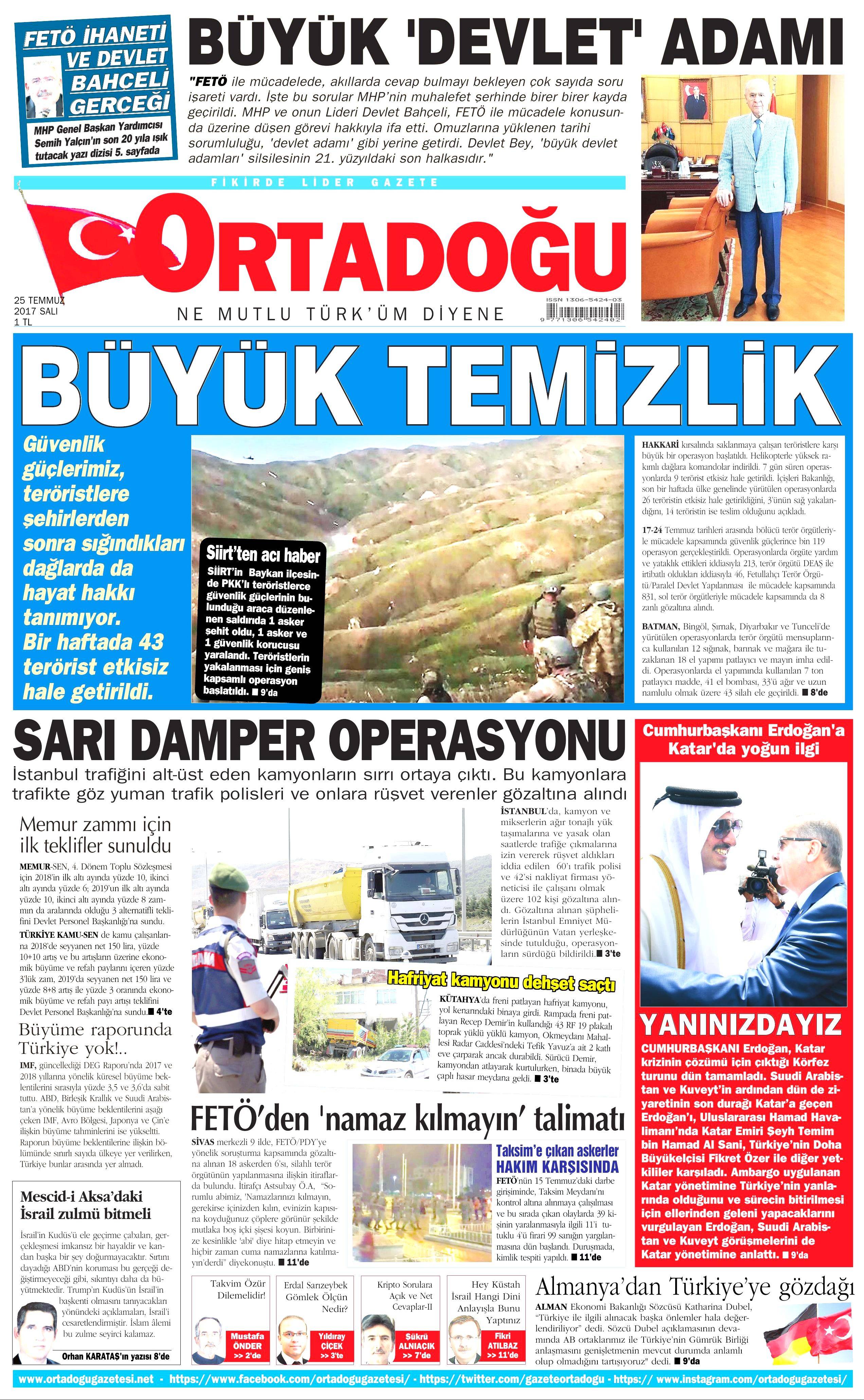 25 Temmuz 2017 gazete manşetleri - 142