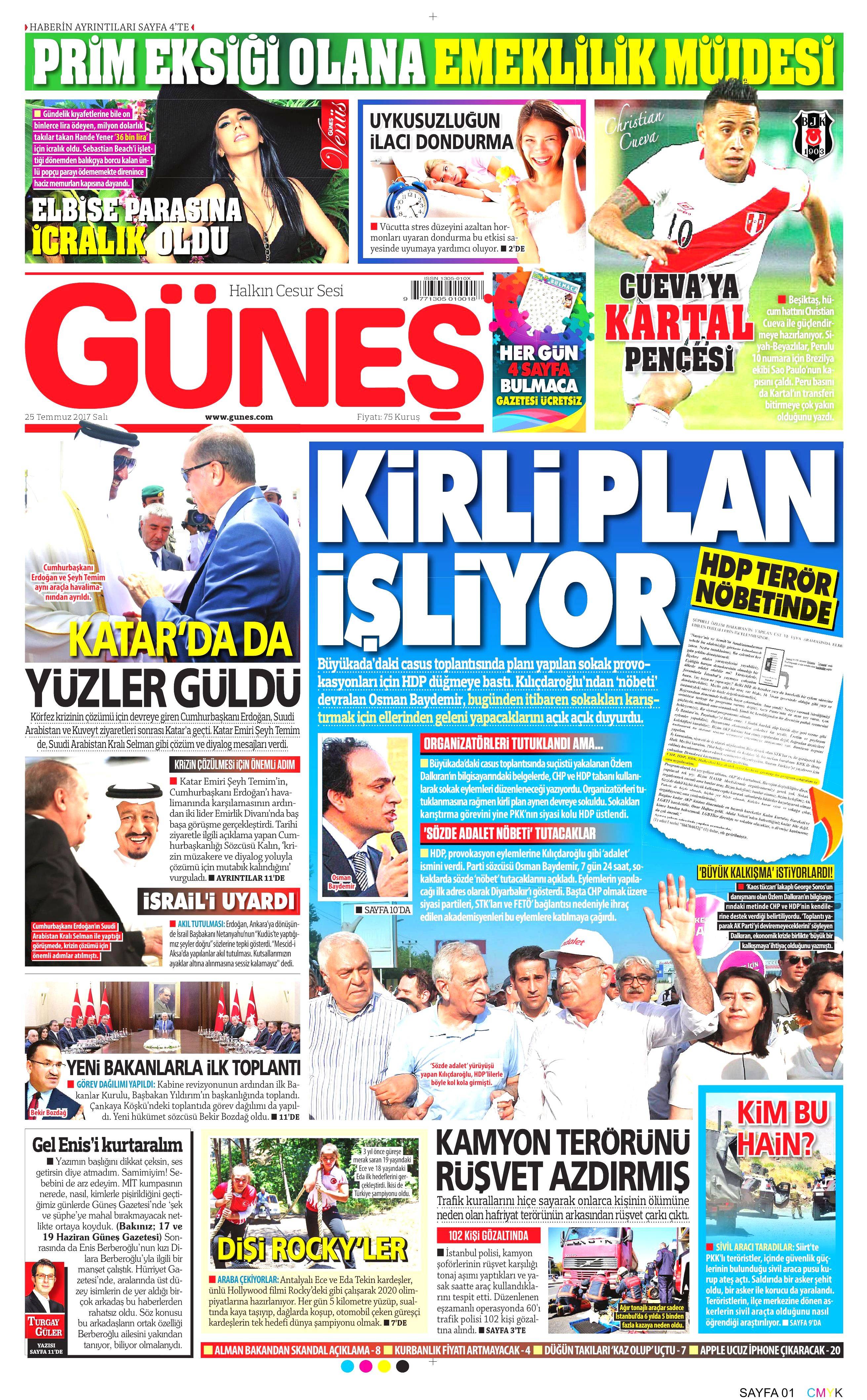 25 Temmuz 2017 gazete manşetleri - 141