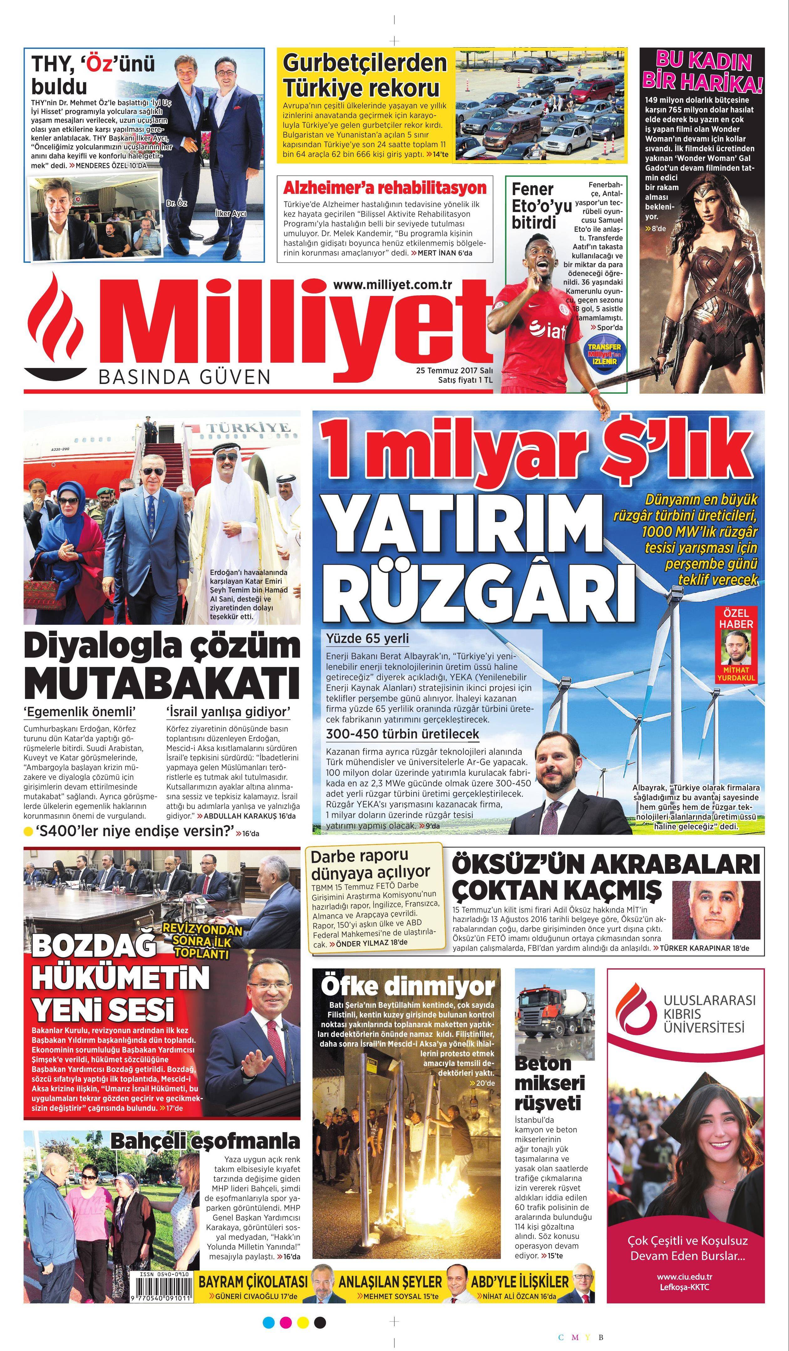 25 Temmuz 2017 gazete manşetleri - 143