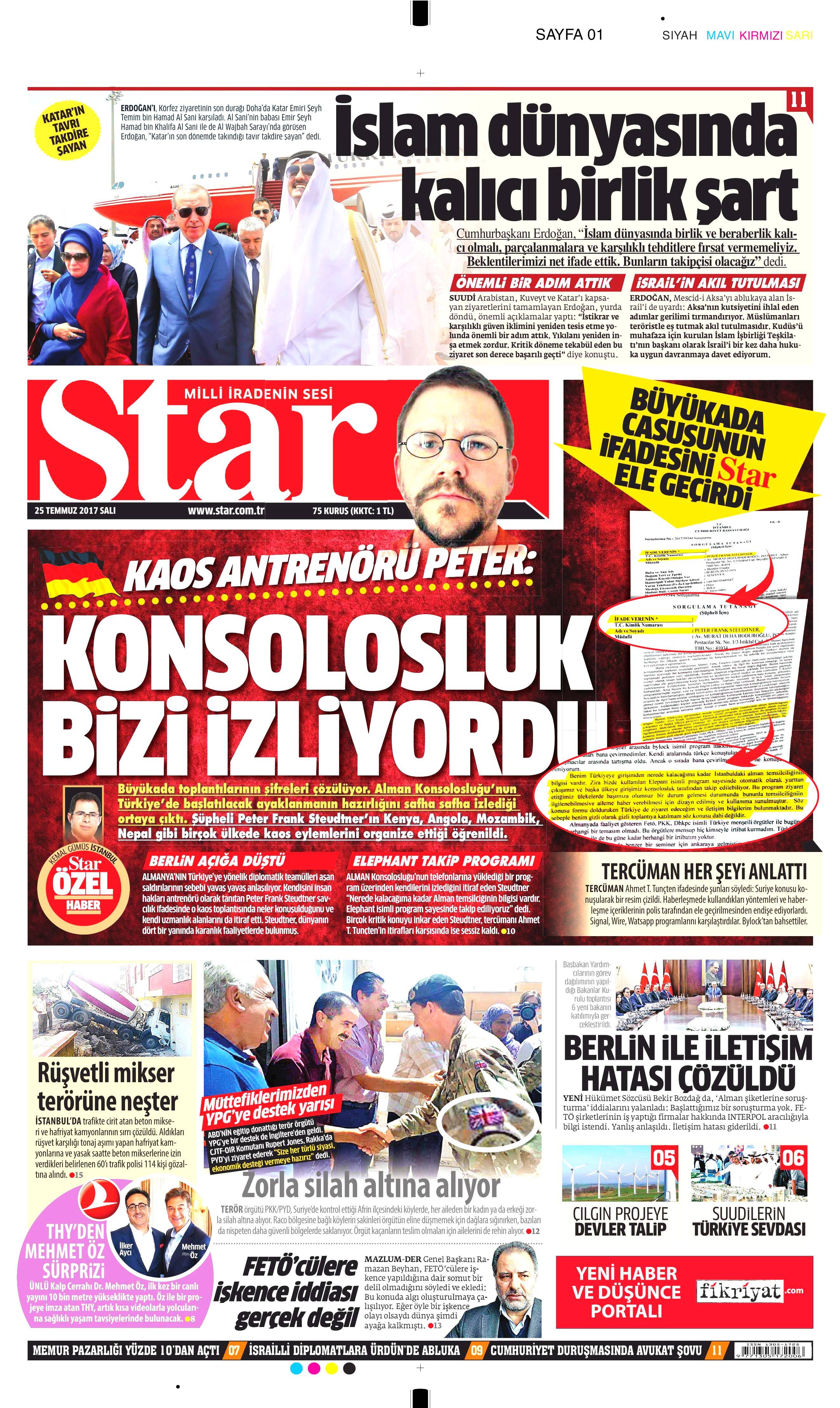 25 Temmuz 2017 gazete manşetleri - 147