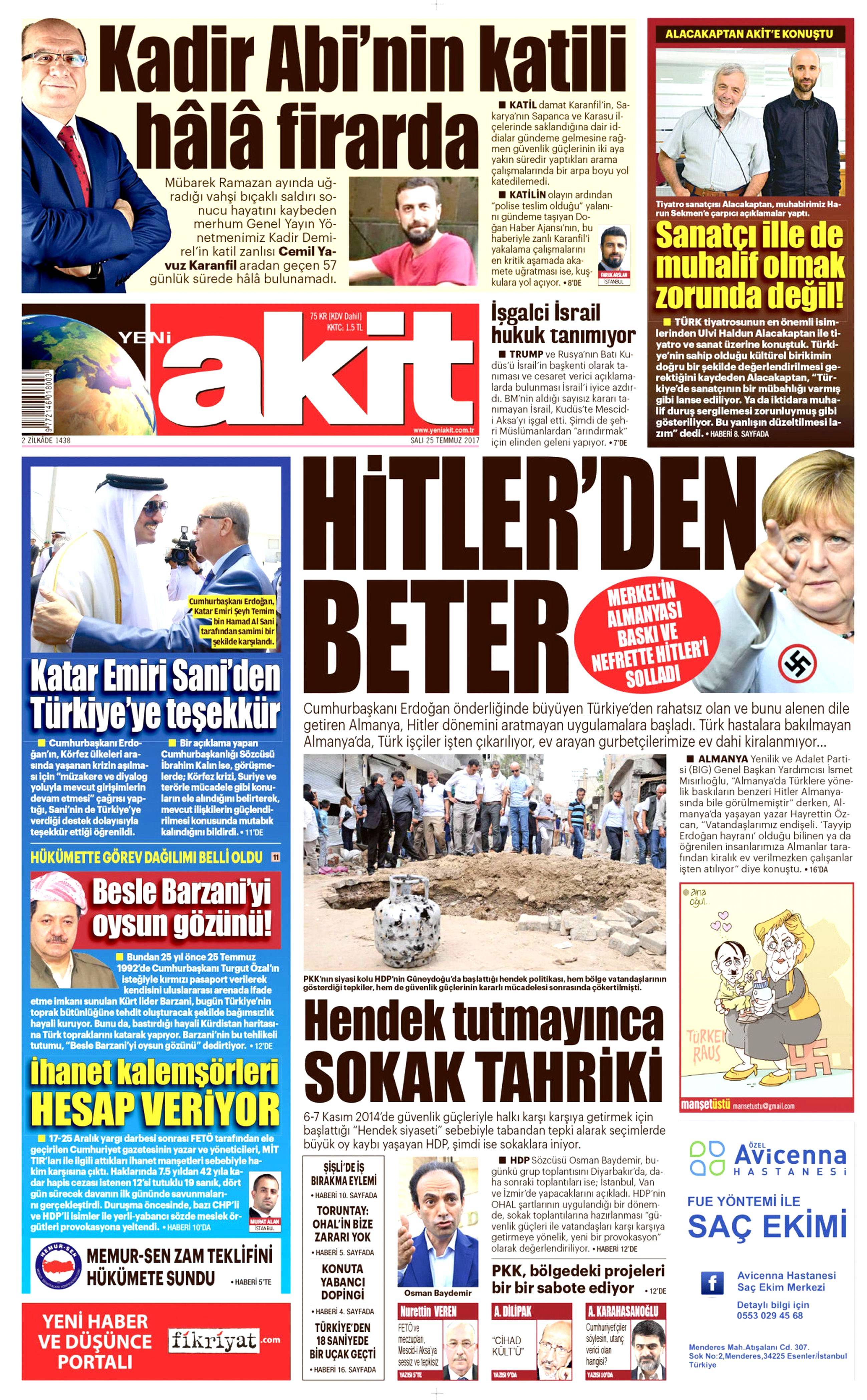 25 Temmuz 2017 gazete manşetleri - 154