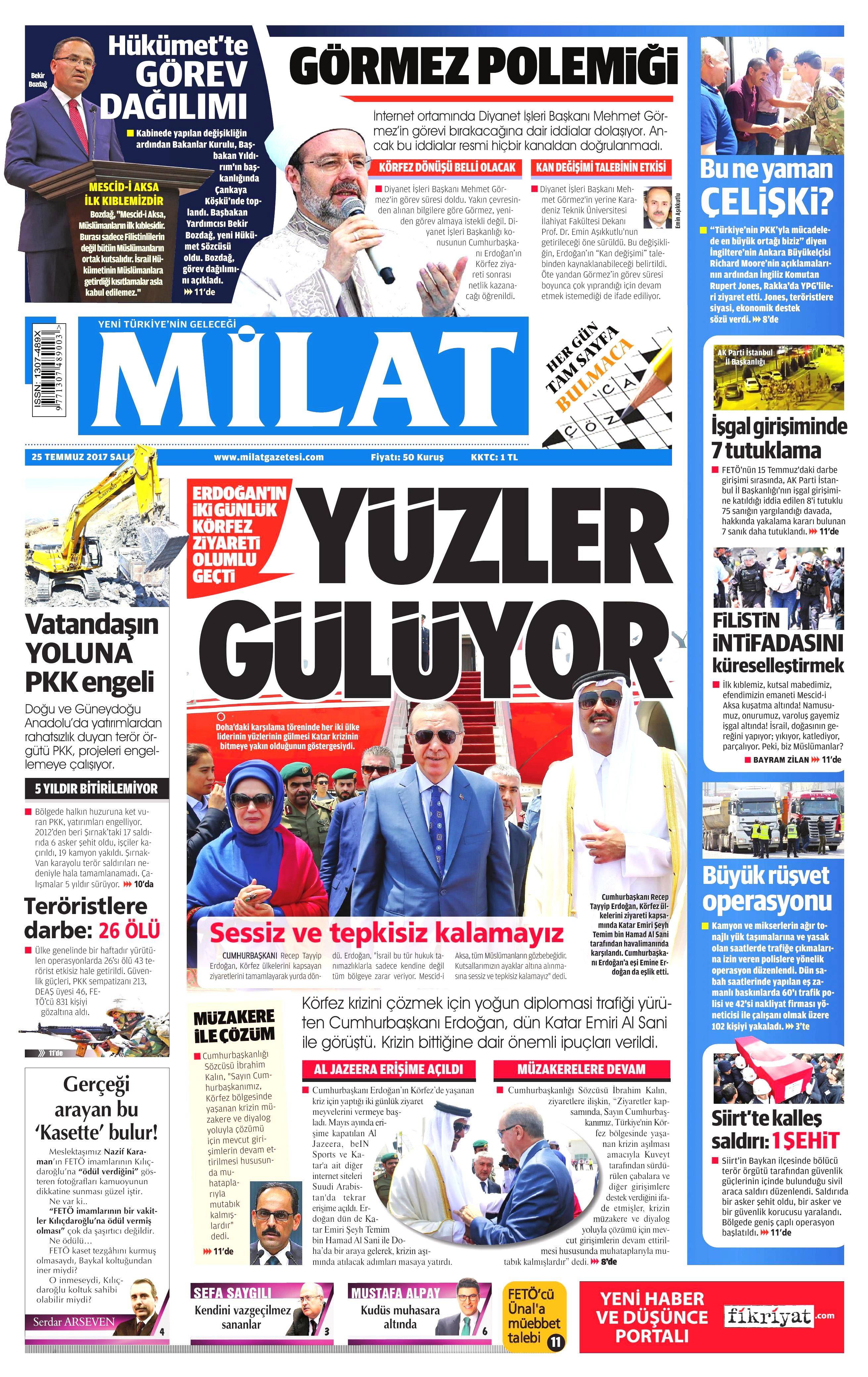 25 Temmuz 2017 gazete manşetleri - 156