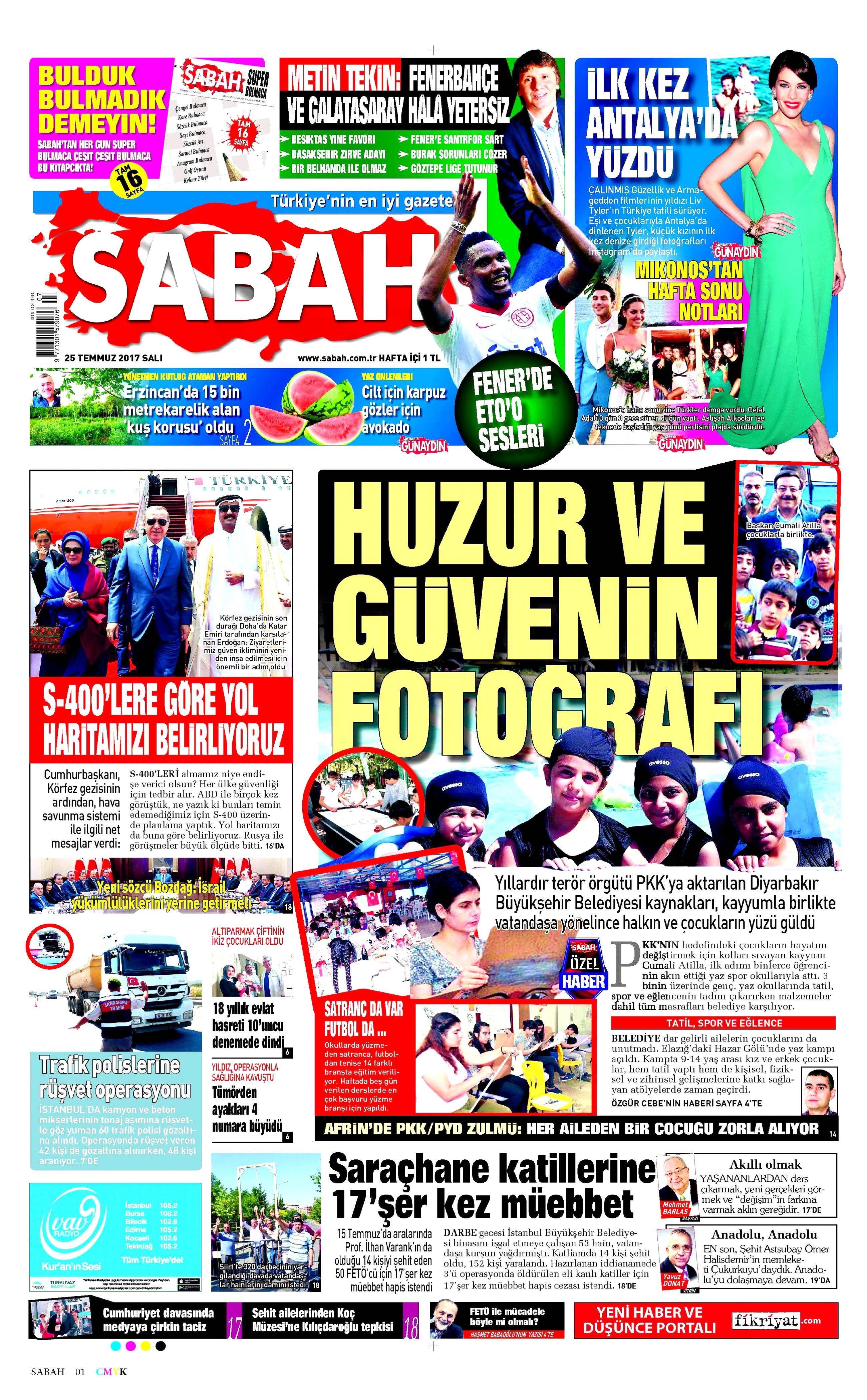 25 Temmuz 2017 gazete manşetleri - 165
