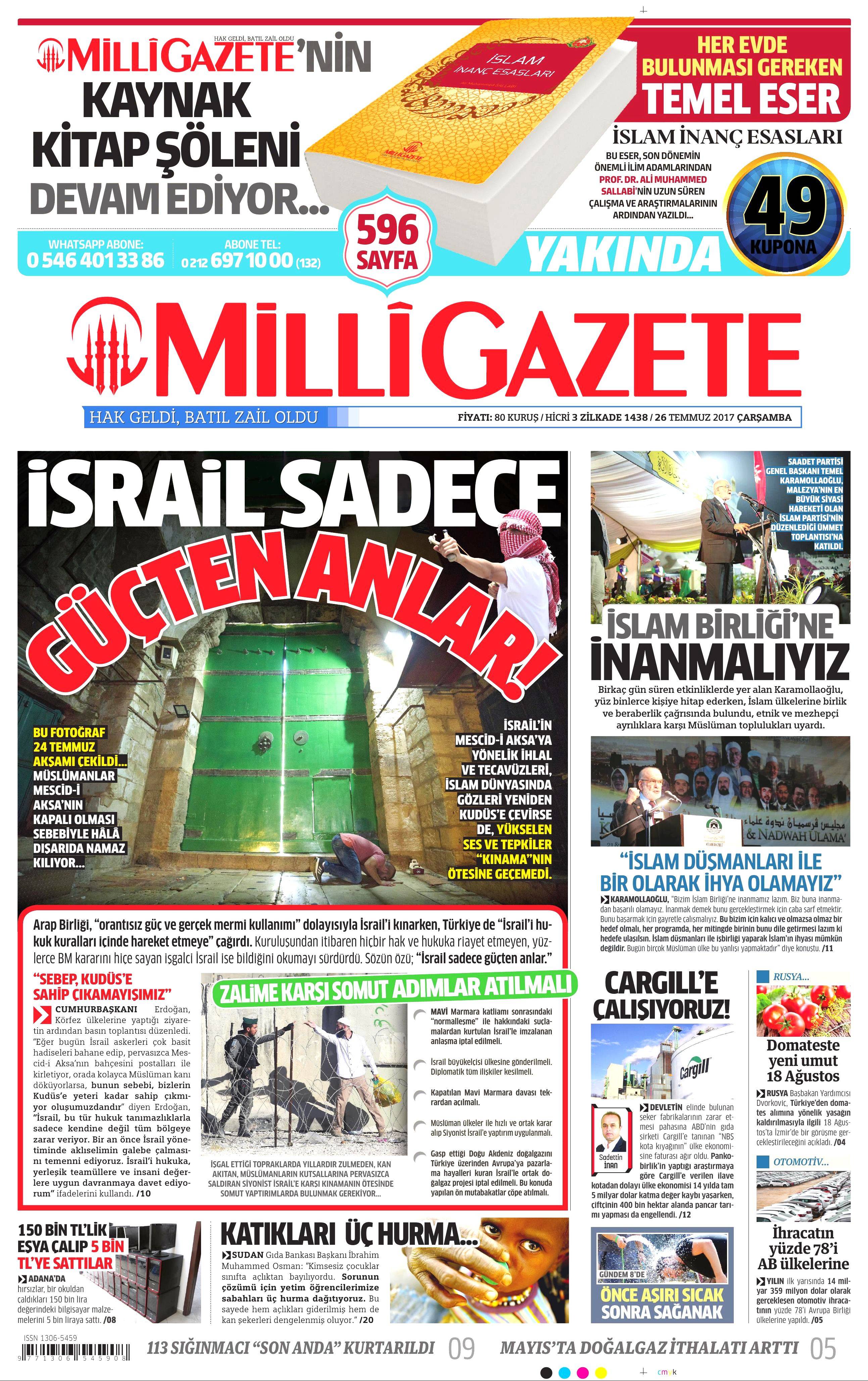 26 Temmuz 2017 gazete manşetleri - 15