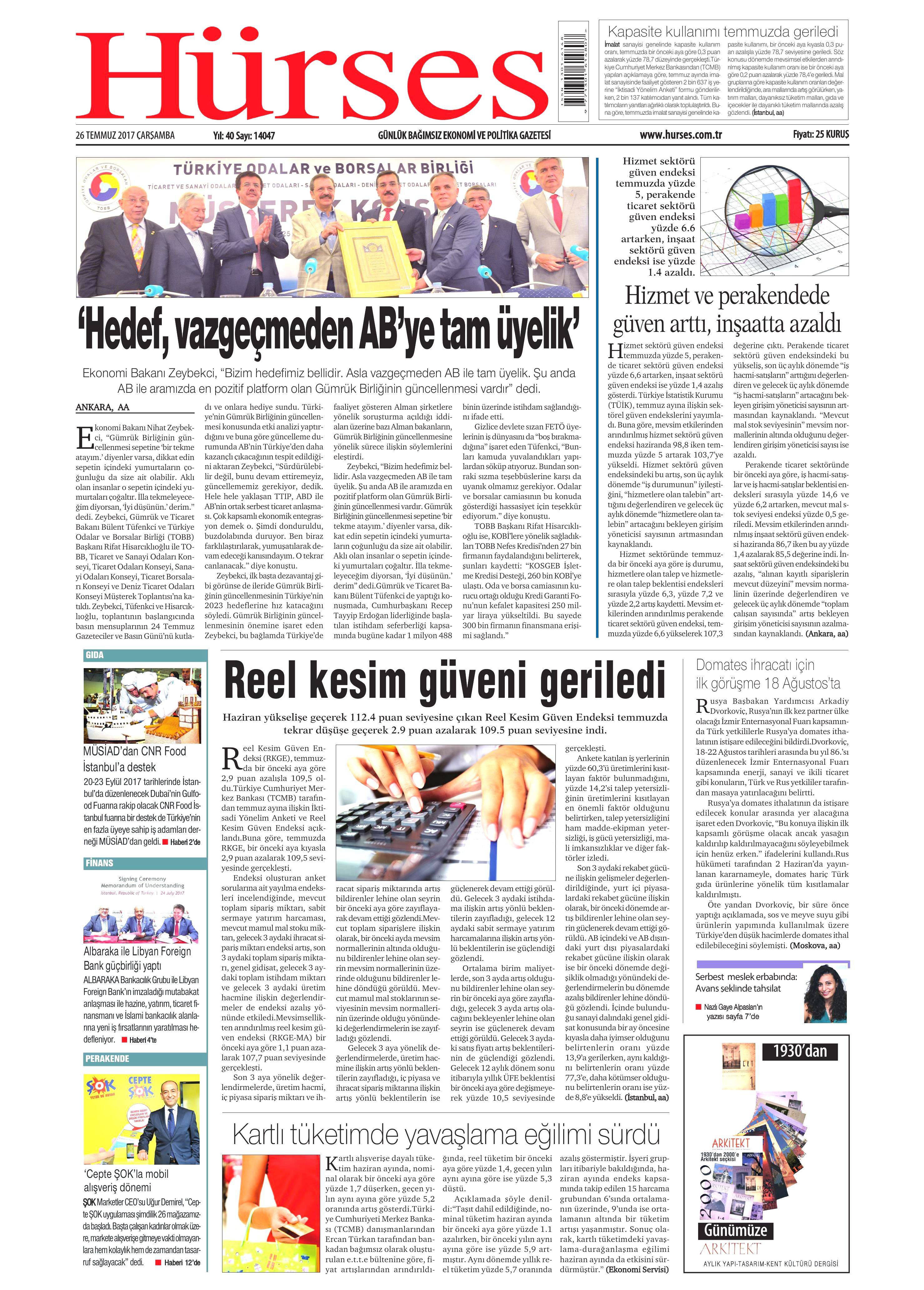 26 Temmuz 2017 gazete manşetleri - 10