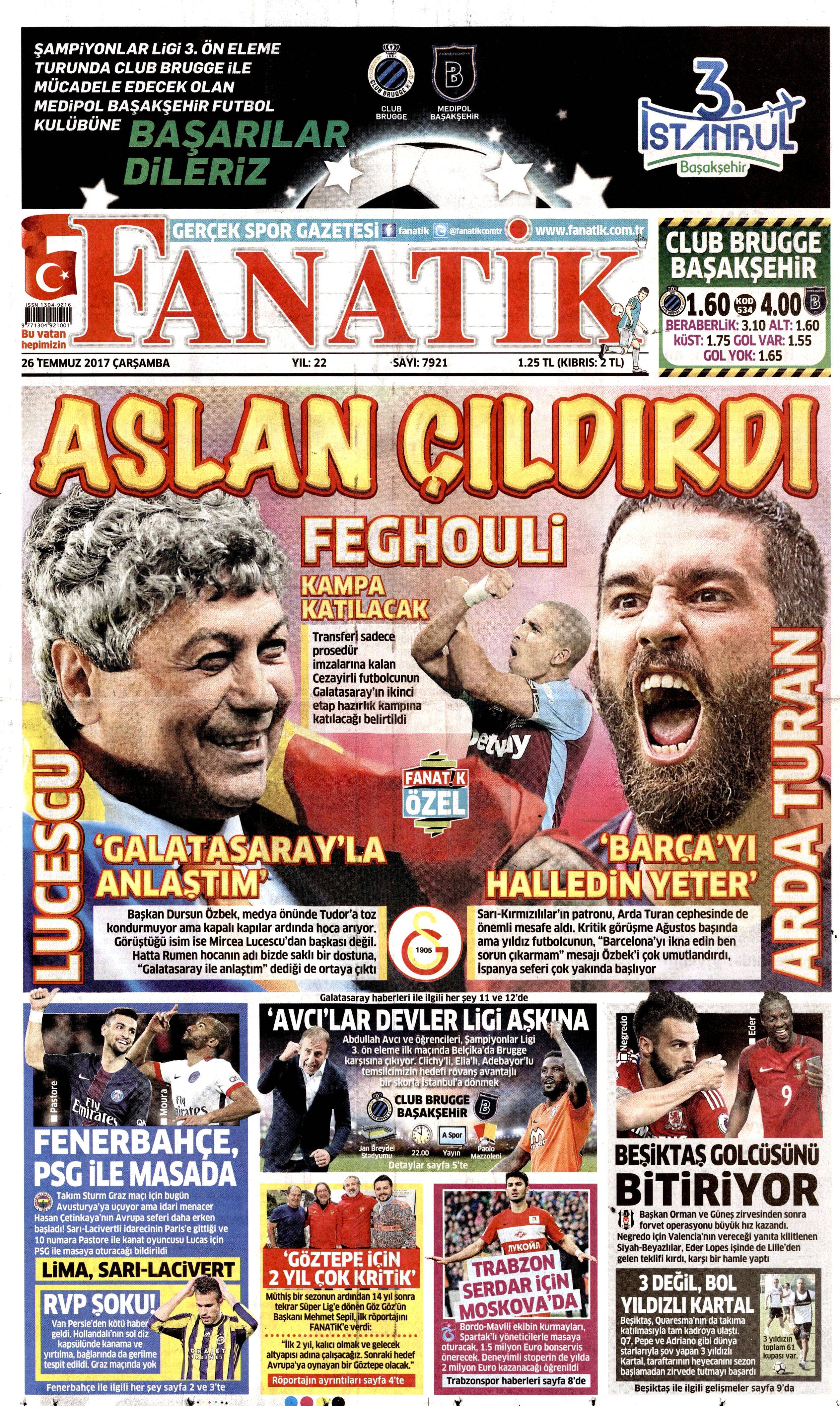 26 Temmuz 2017 gazete manşetleri - 34