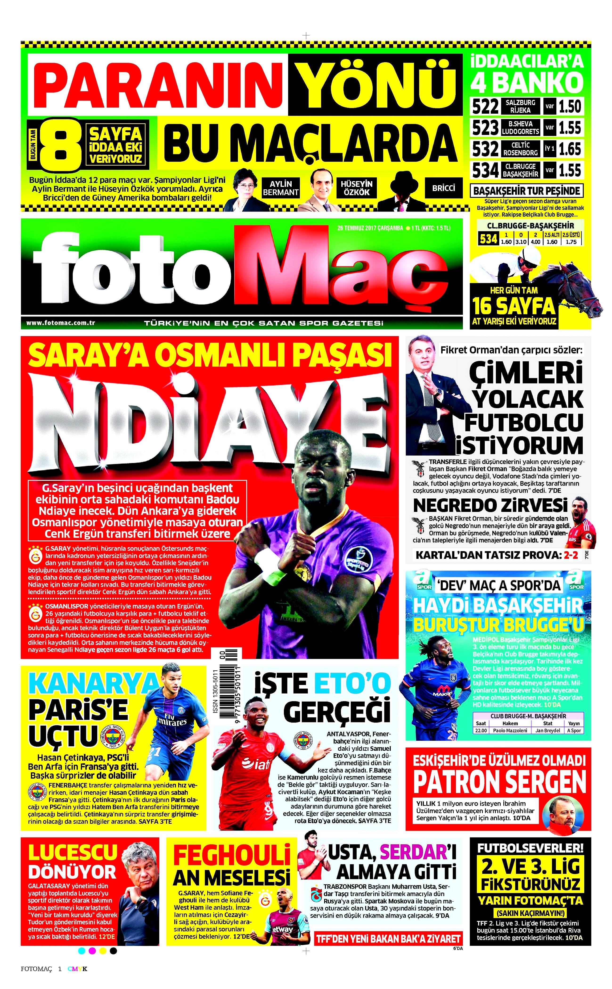 26 Temmuz 2017 gazete manşetleri - 35