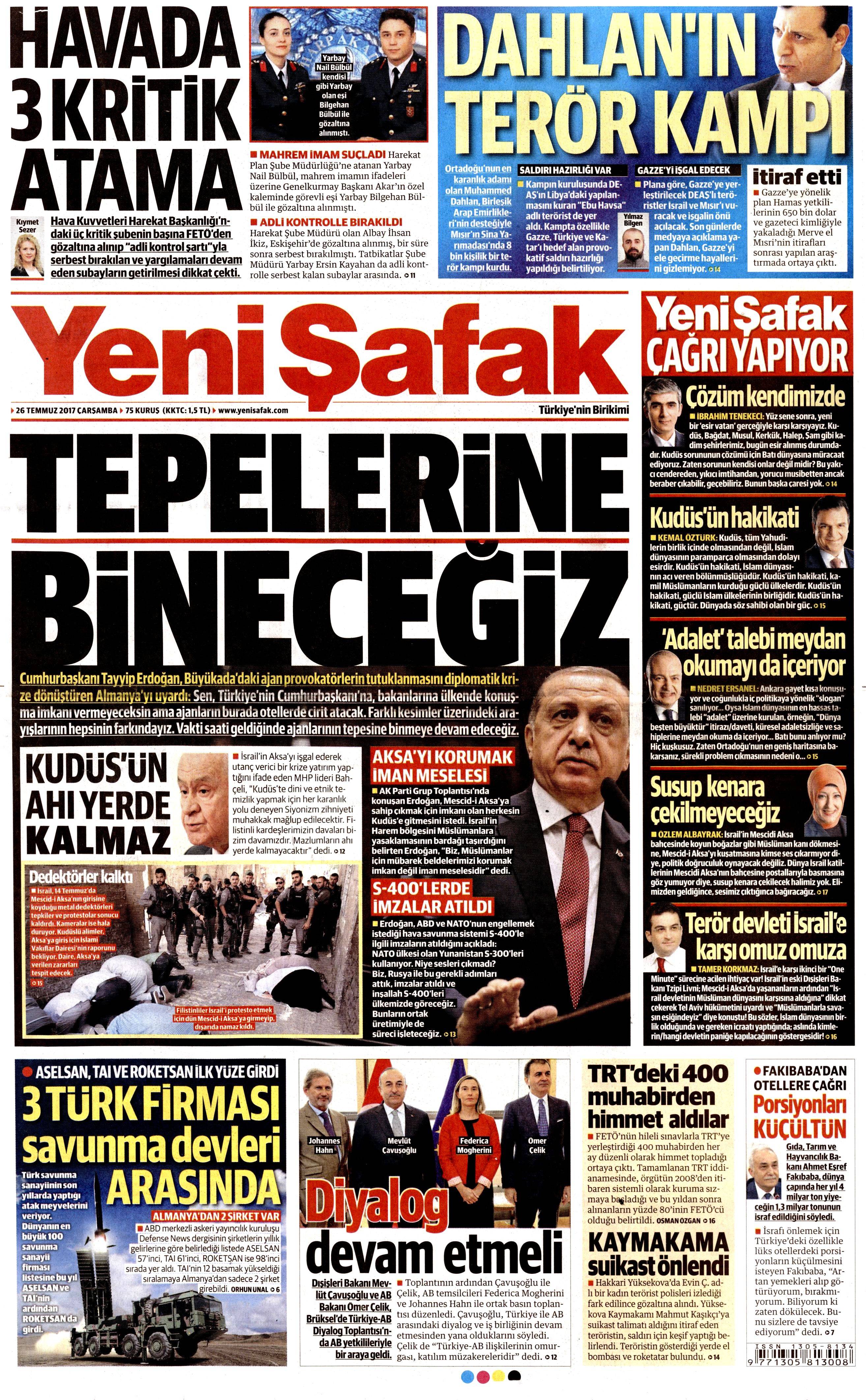 26 Temmuz 2017 gazete manşetleri - 31