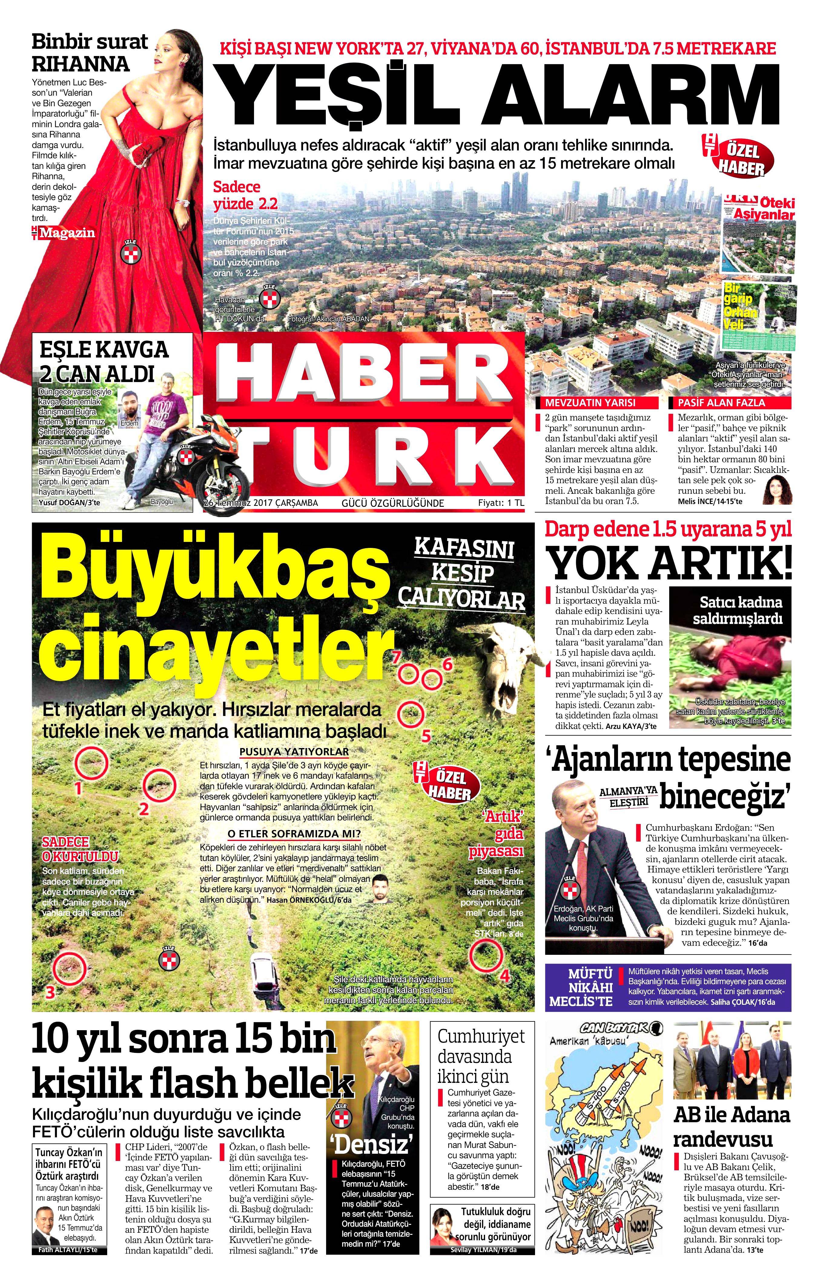 26 Temmuz 2017 gazete manşetleri - 9