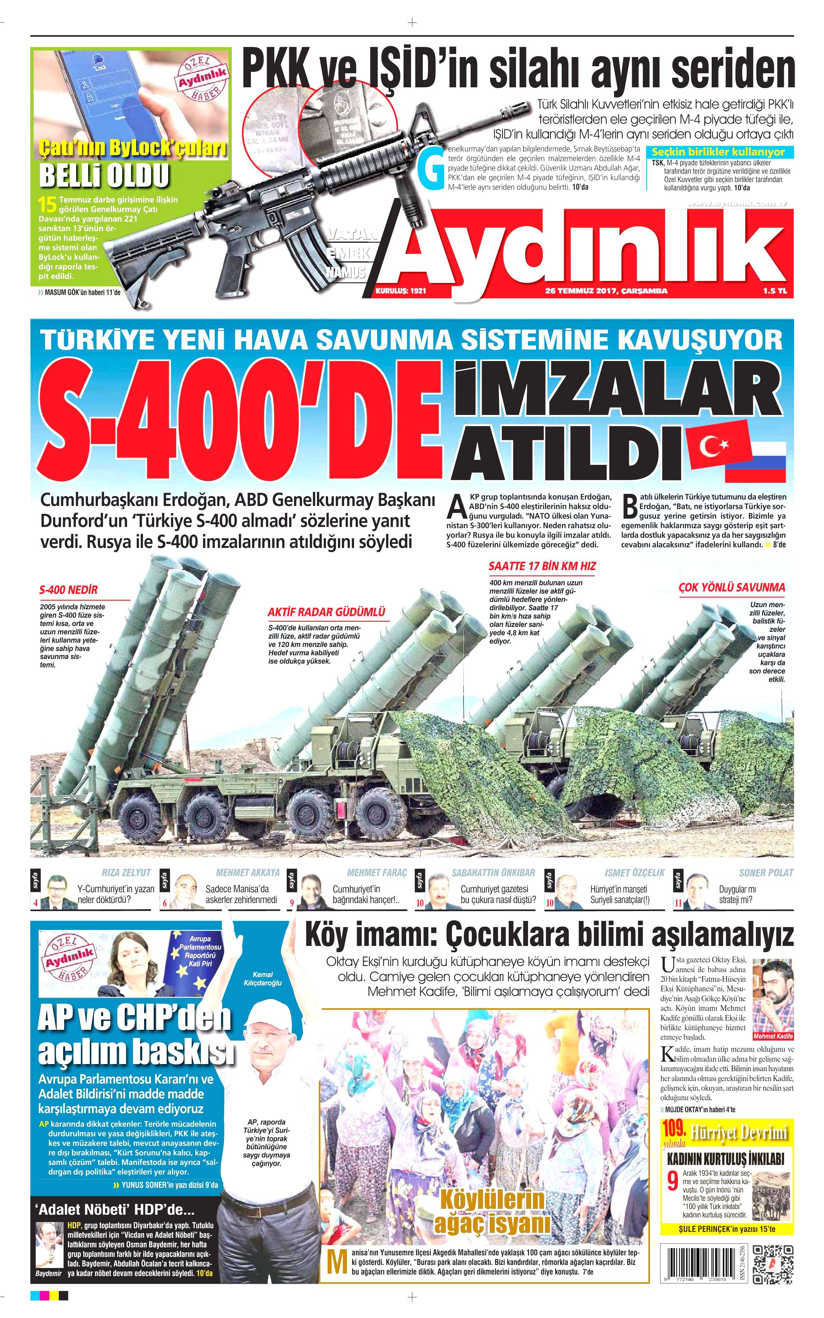 26 Temmuz 2017 gazete manşetleri - 36