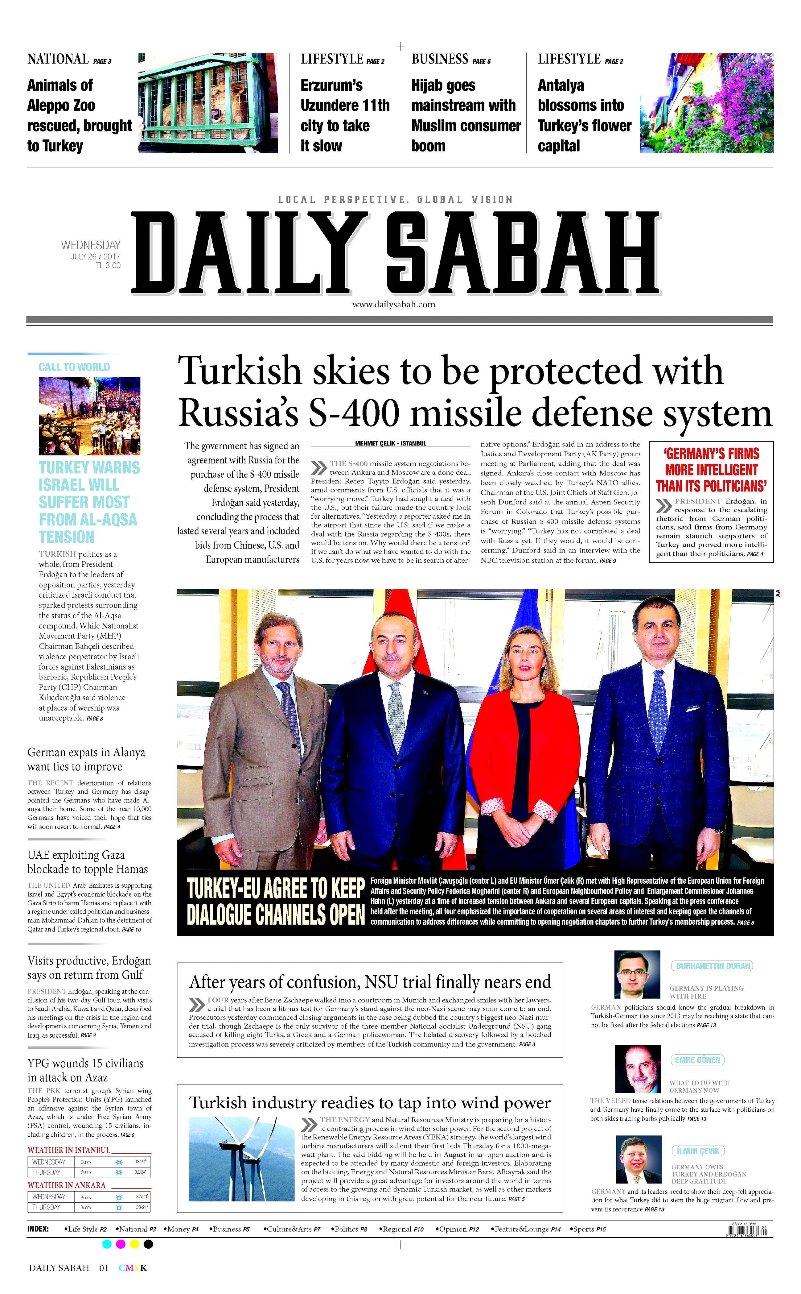 26 Temmuz 2017 gazete manşetleri - 5