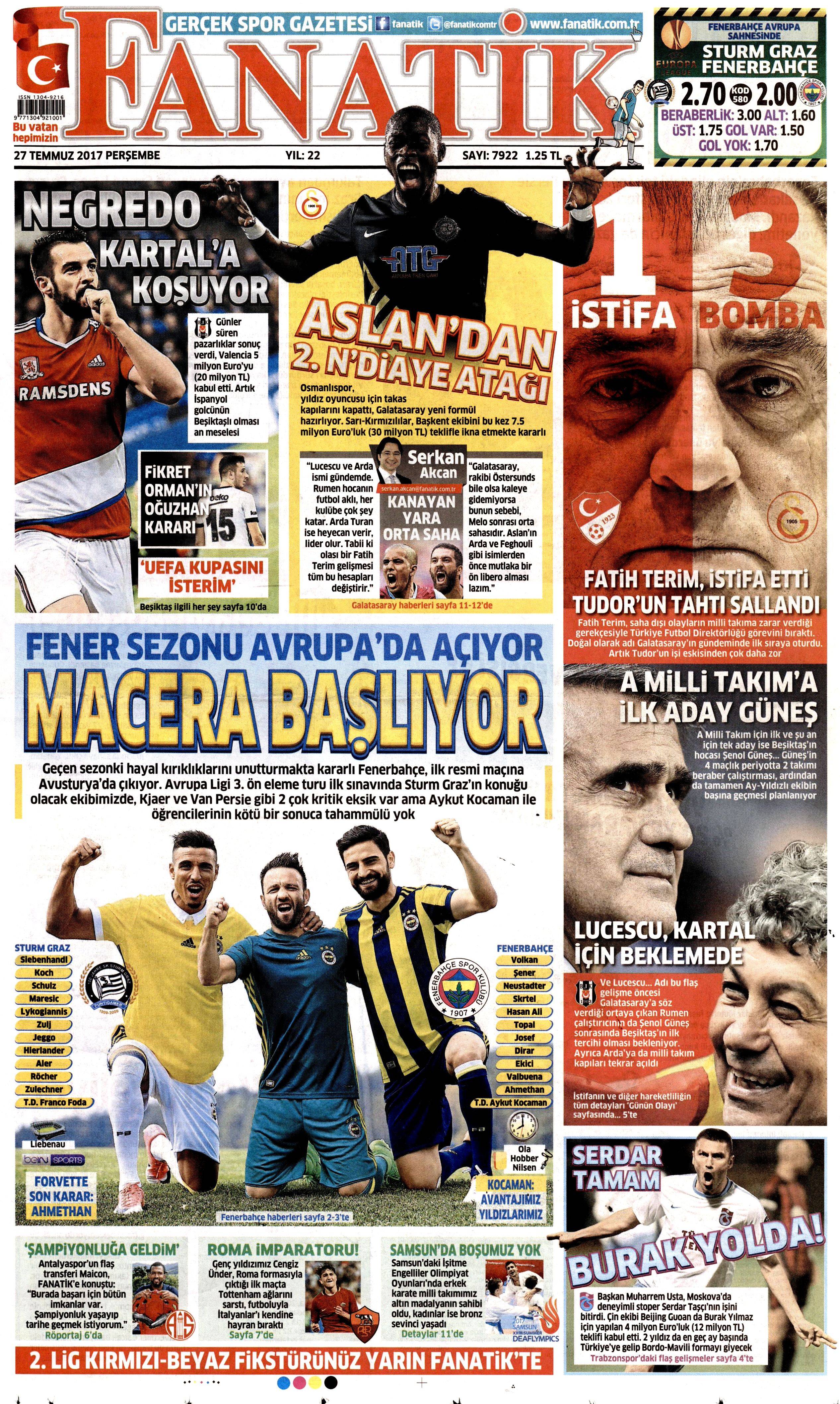 27 Temmuz 2017 gazete manşetleri - 35