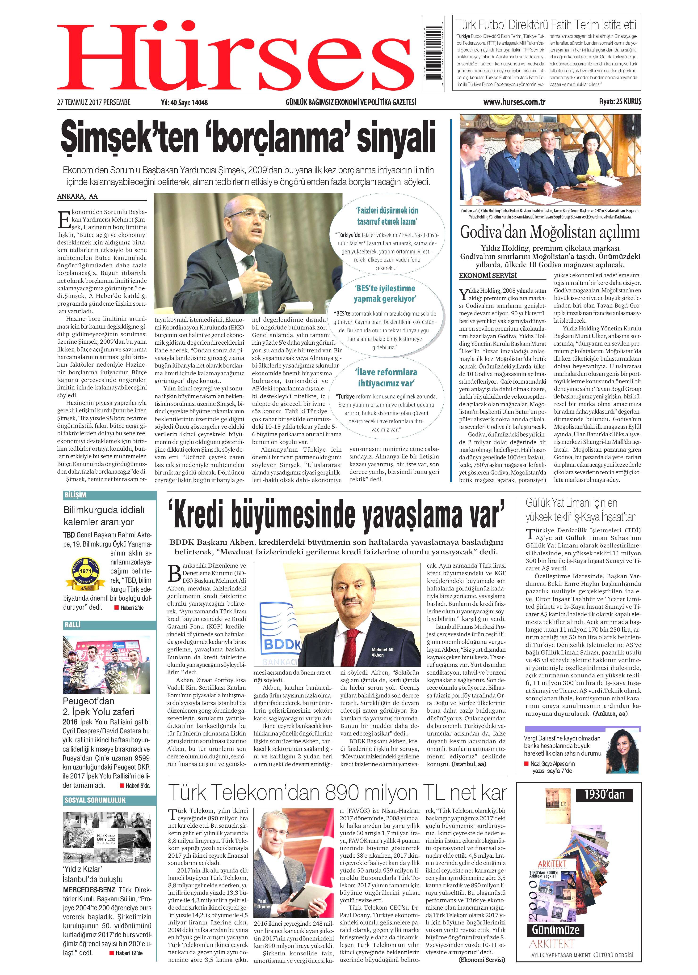 27 Temmuz 2017 gazete manşetleri - 11