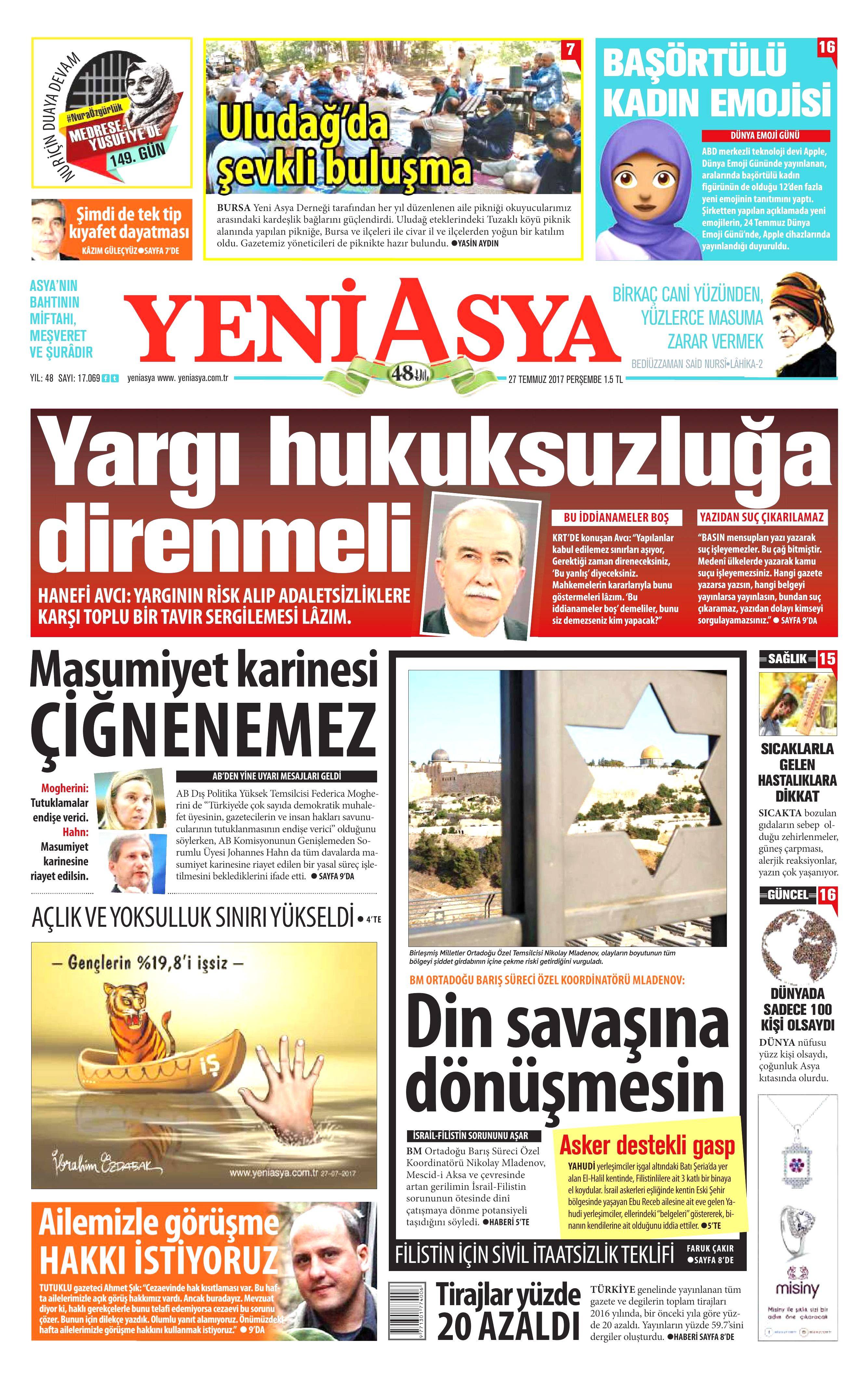 27 Temmuz 2017 gazete manşetleri - 23