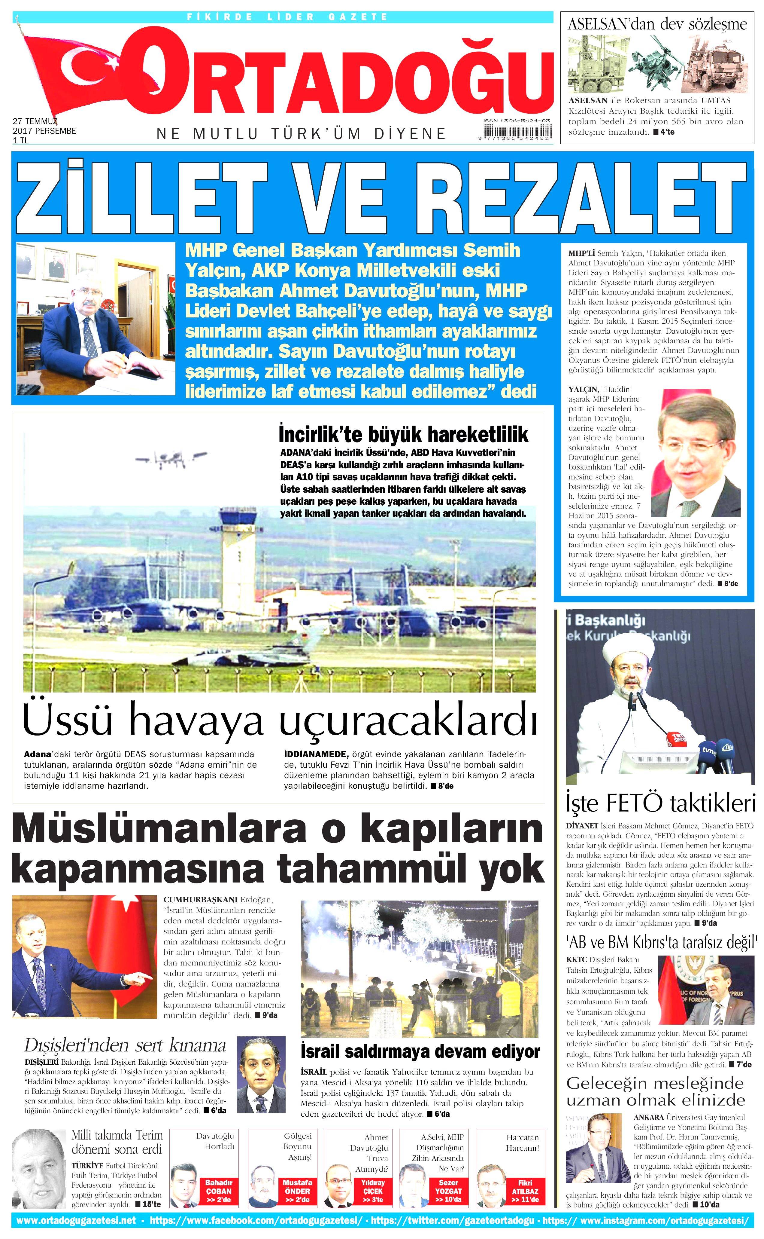 27 Temmuz 2017 gazete manşetleri - 18