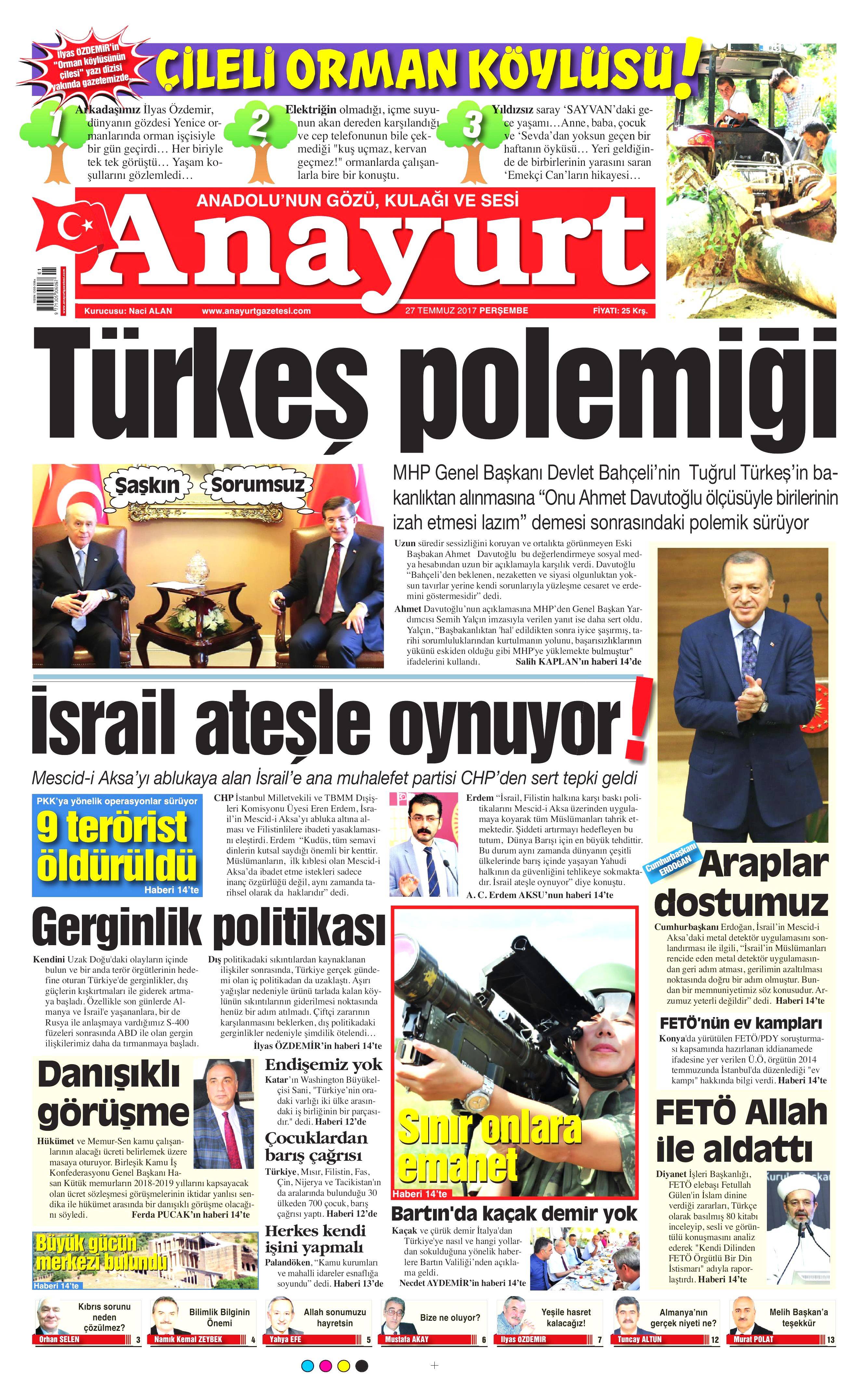 27 Temmuz 2017 gazete manşetleri - 3