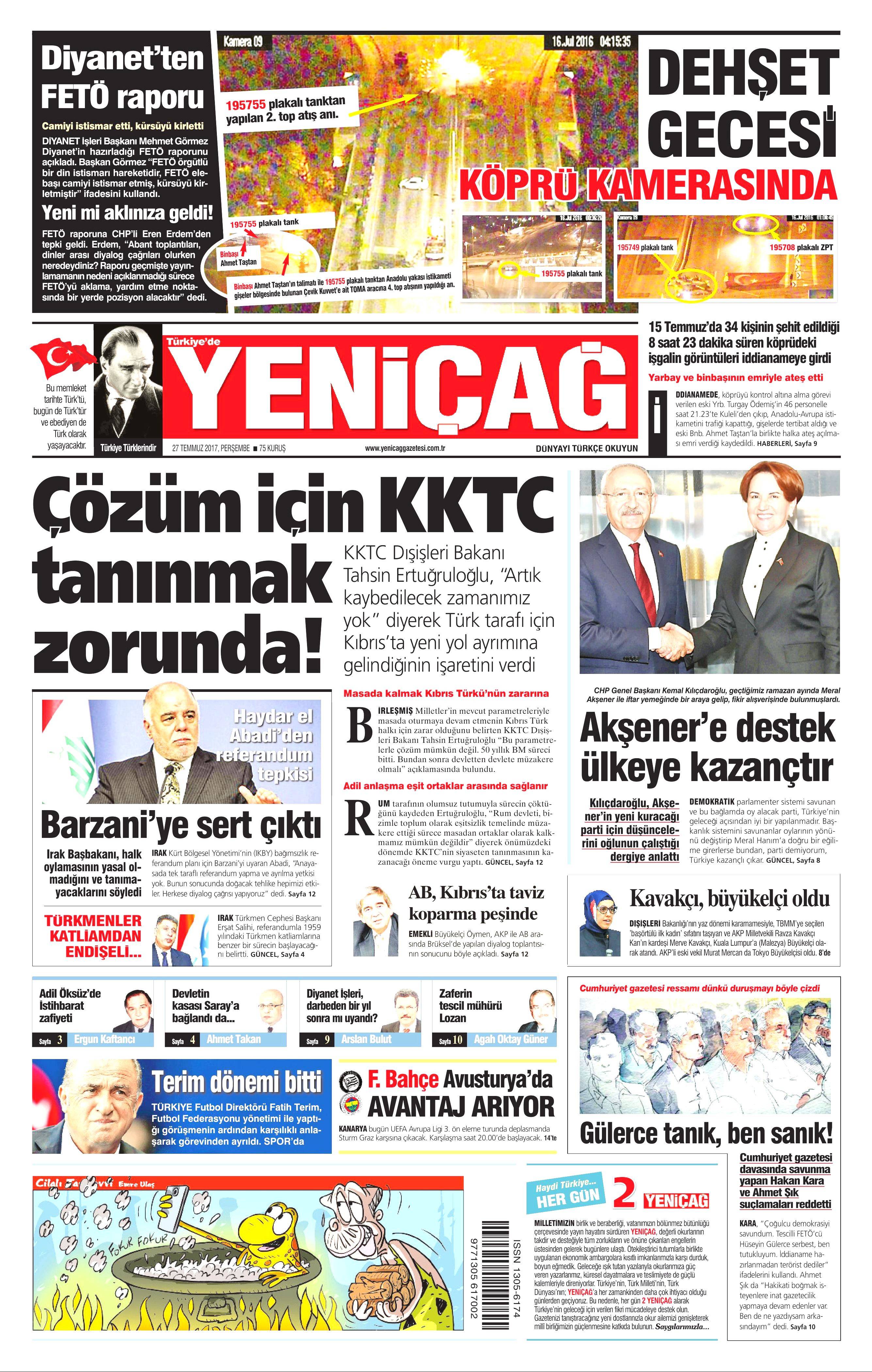 27 Temmuz 2017 gazete manşetleri - 30
