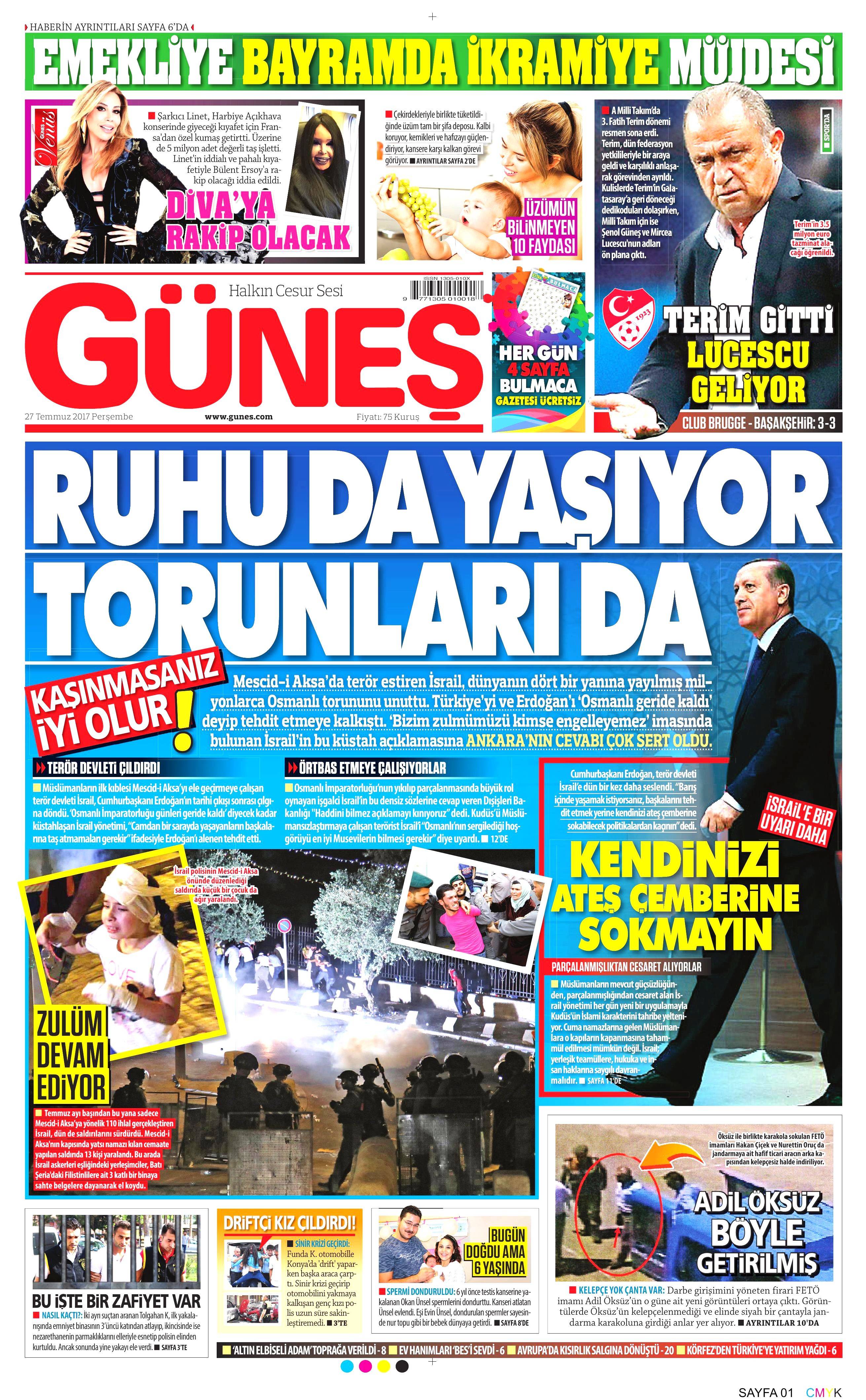 27 Temmuz 2017 gazete manşetleri - 8