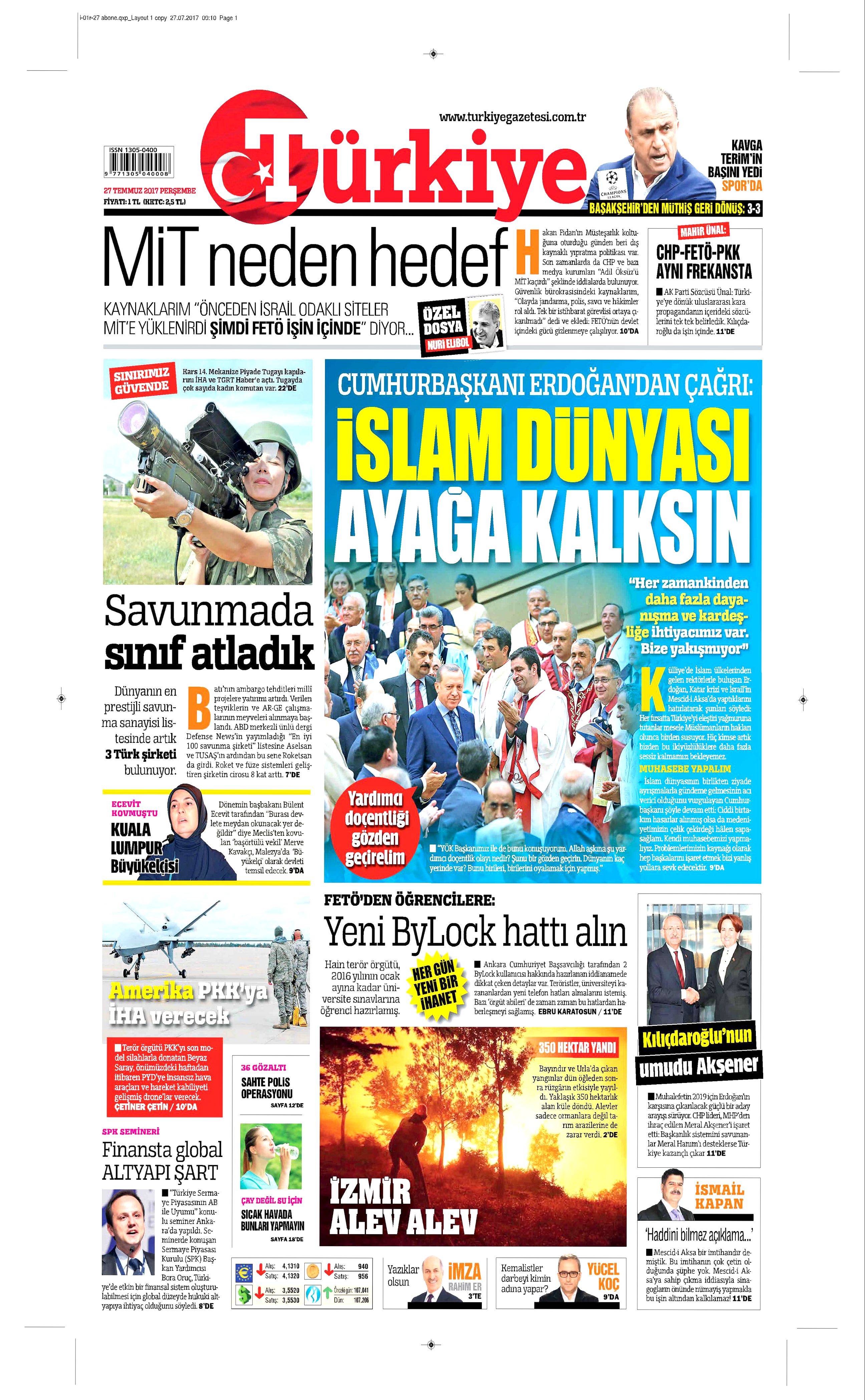27 Temmuz 2017 gazete manşetleri - 24