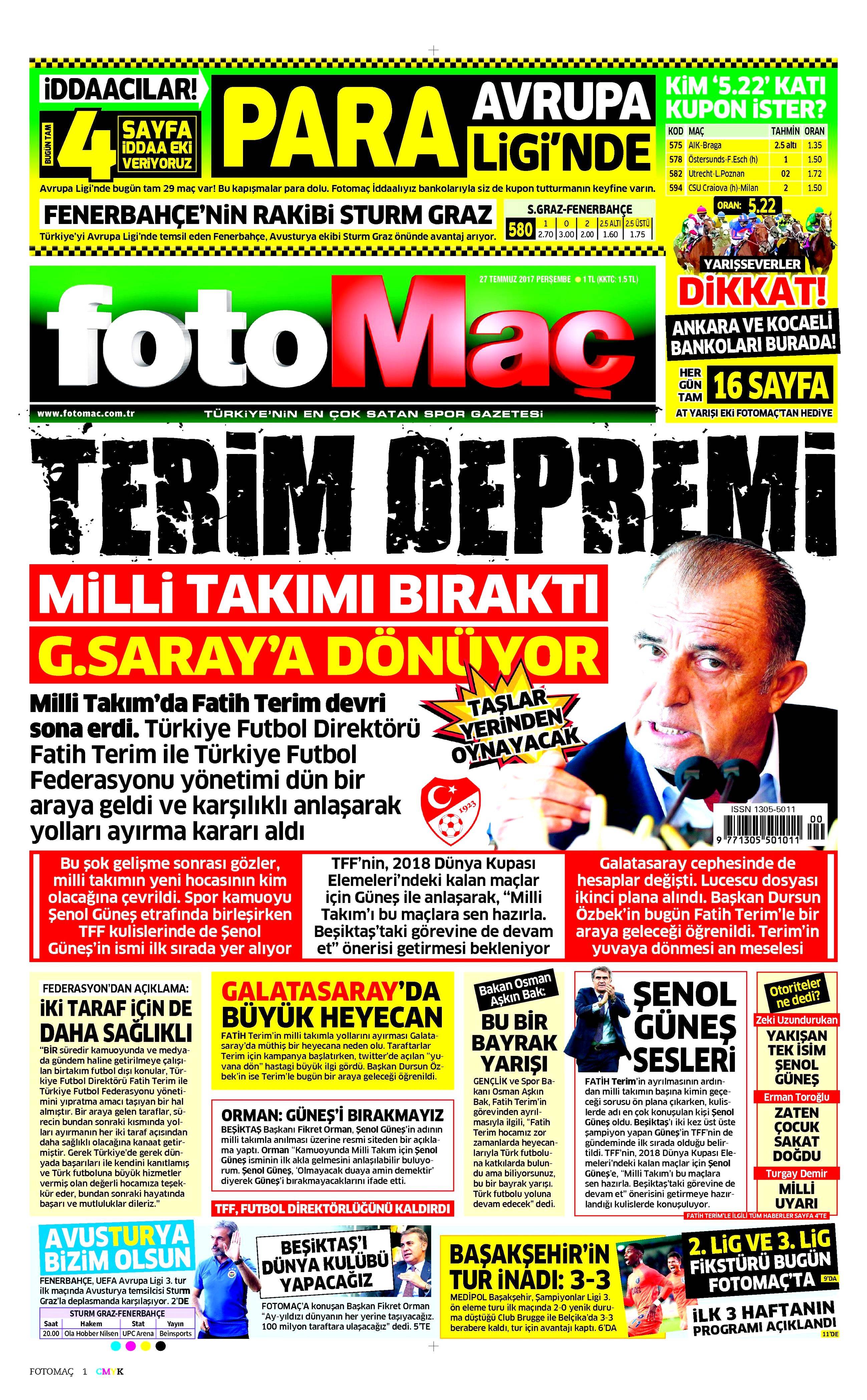 27 Temmuz 2017 gazete manşetleri - 31