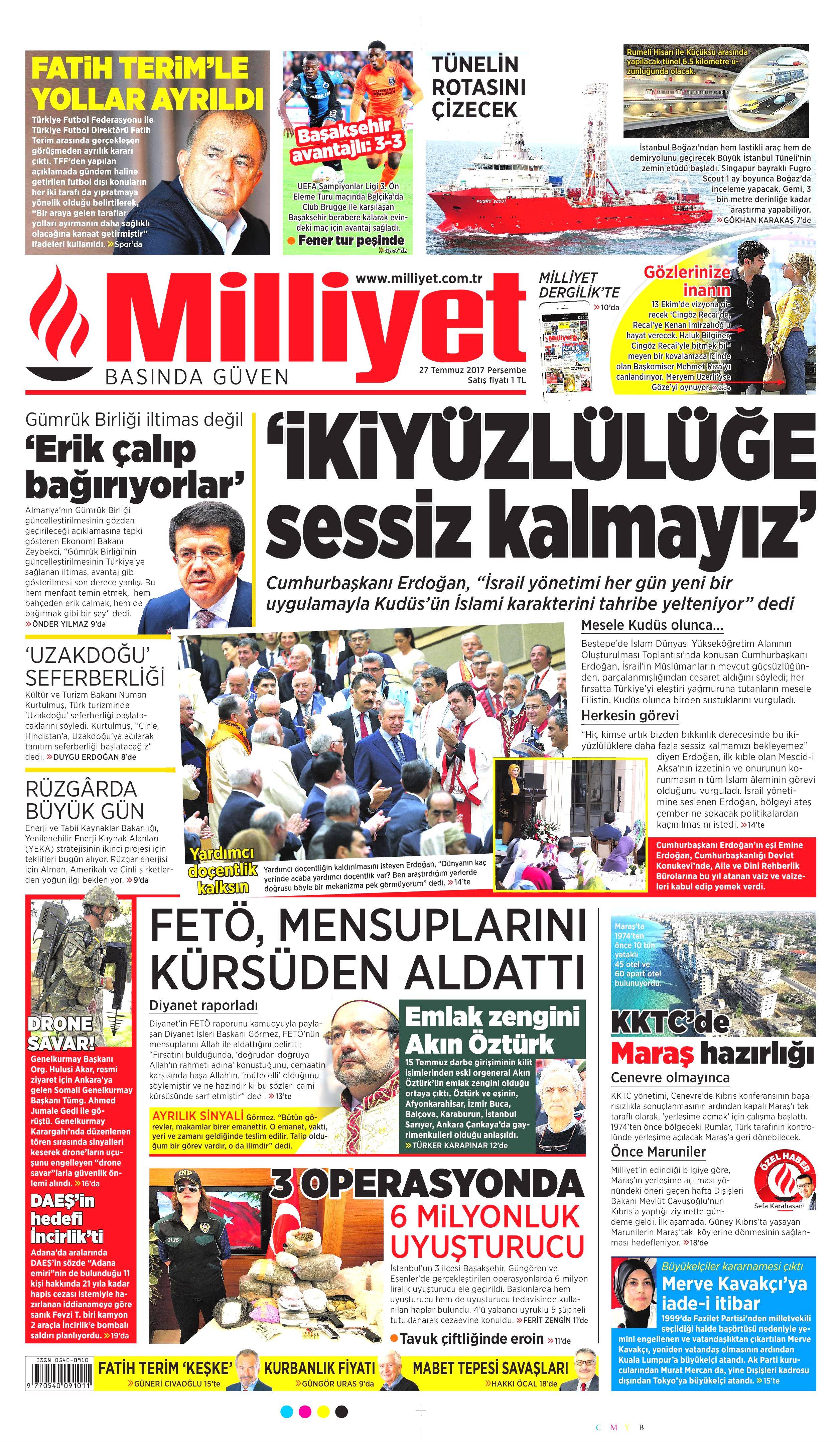 27 Temmuz 2017 gazete manşetleri - 15