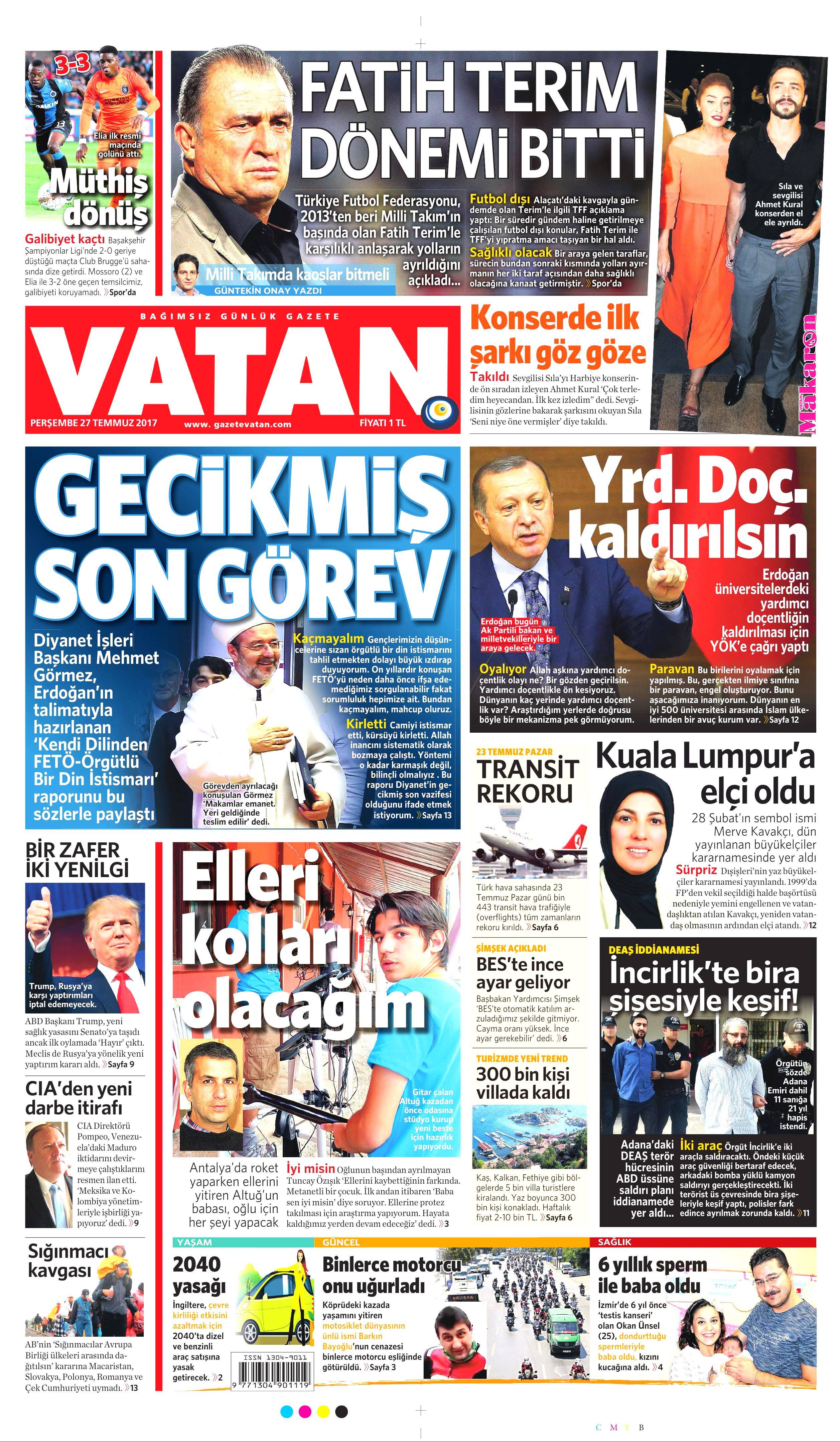 27 Temmuz 2017 gazete manşetleri - 33